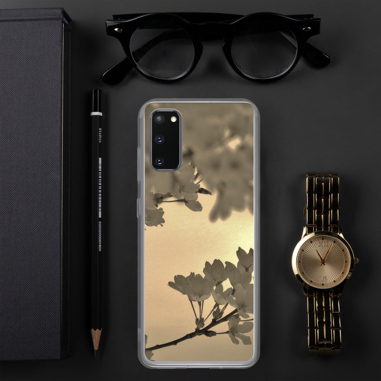 Clear Case for Samsung® - Sepia Cherry Blossoms