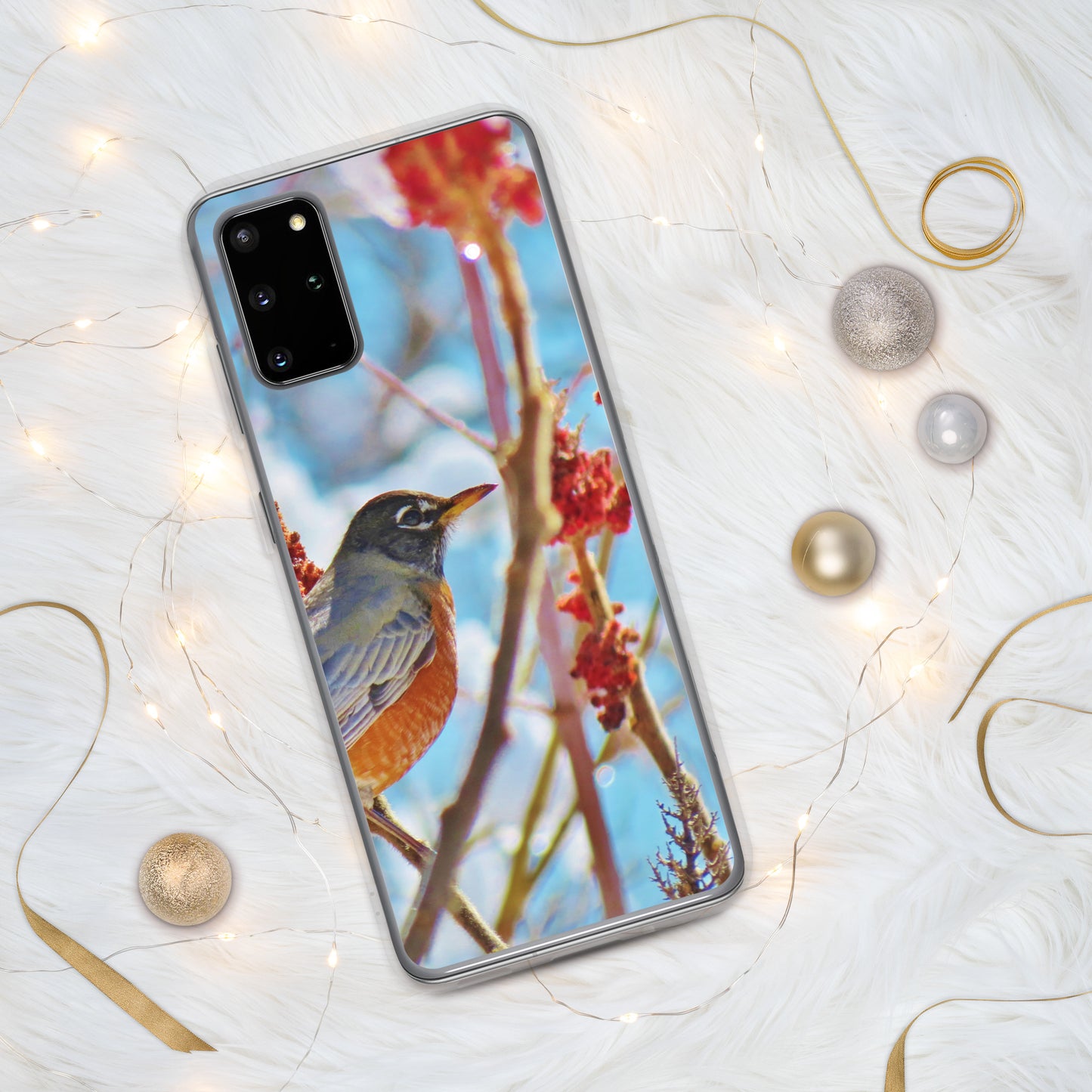 Étui transparent pour Samsung® - Robin dans l'arbre Sumac