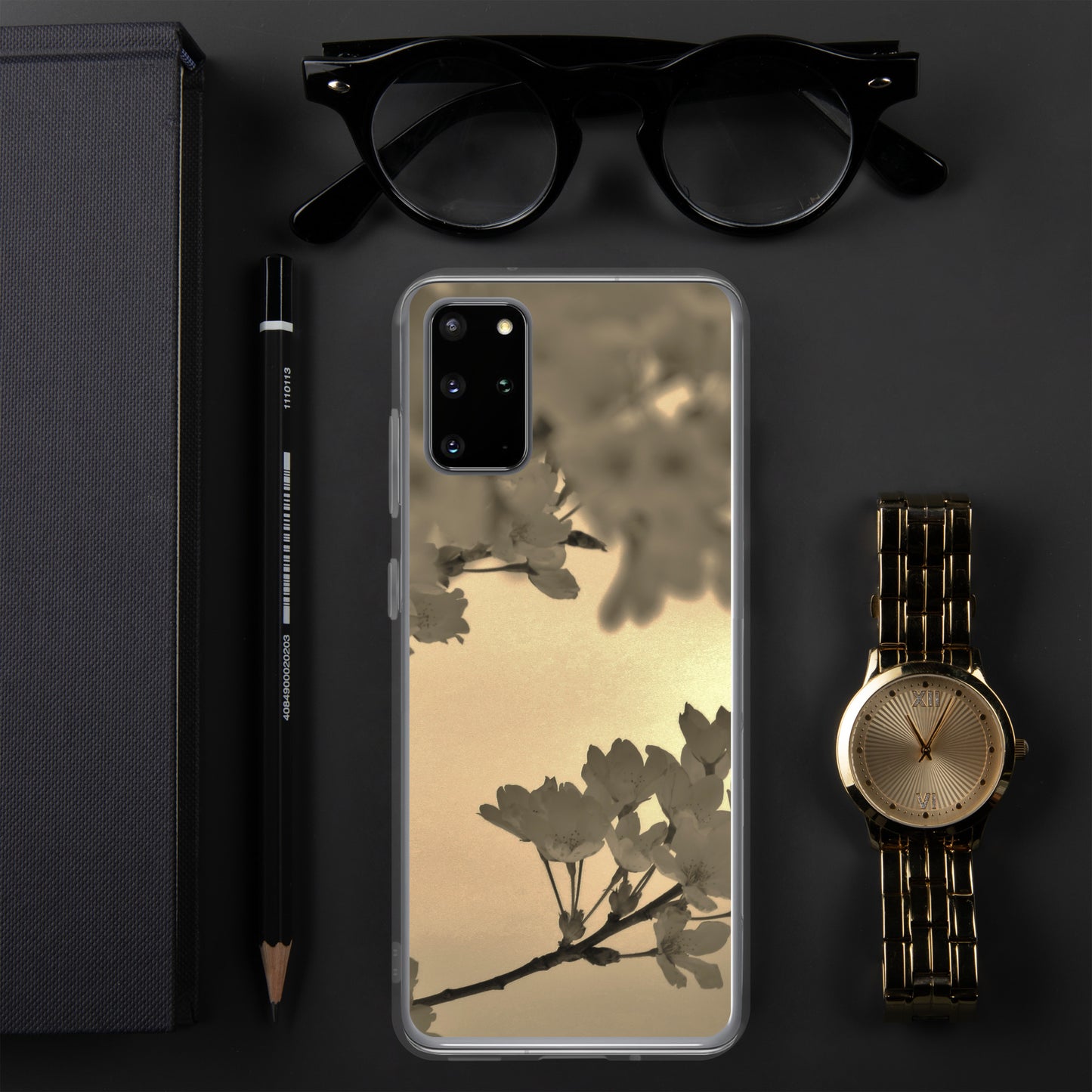 Clear Case for Samsung® - Sepia Cherry Blossoms