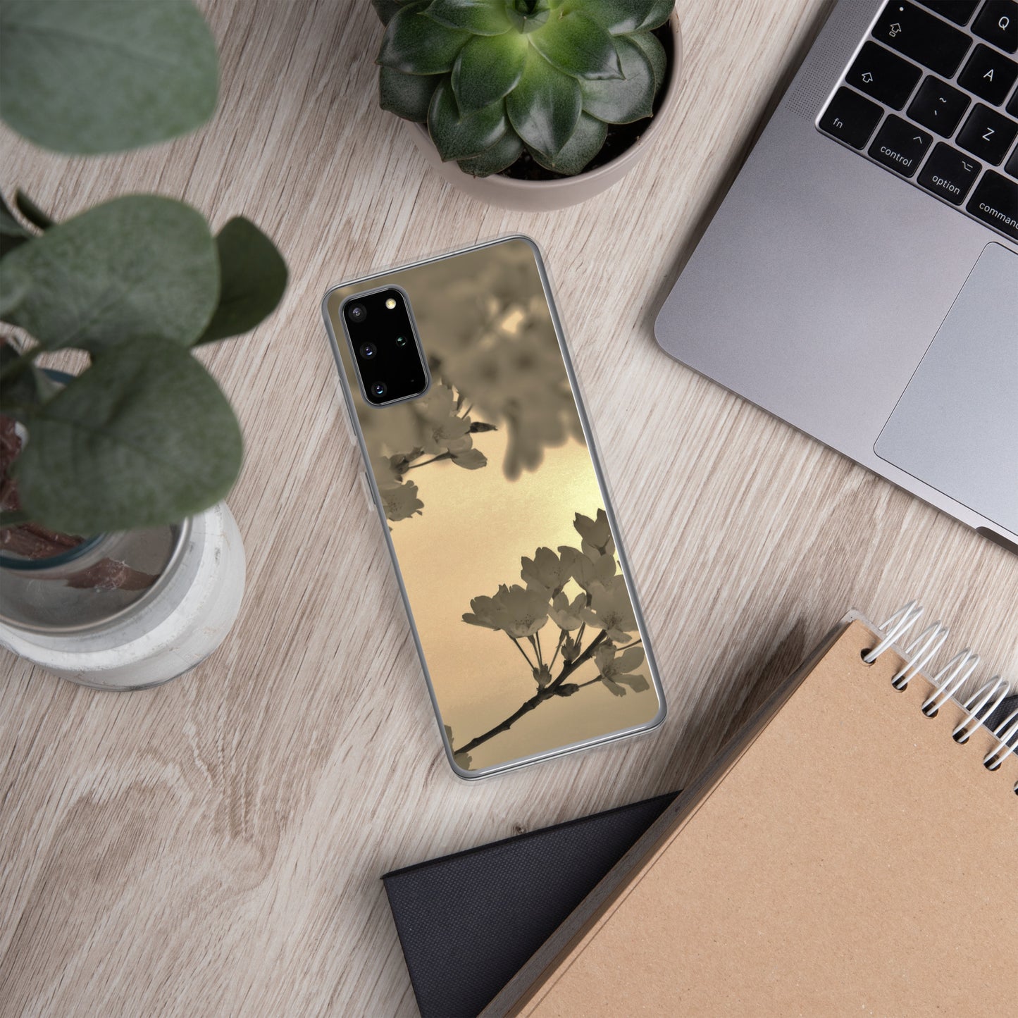 Clear Case for Samsung® - Sepia Cherry Blossoms