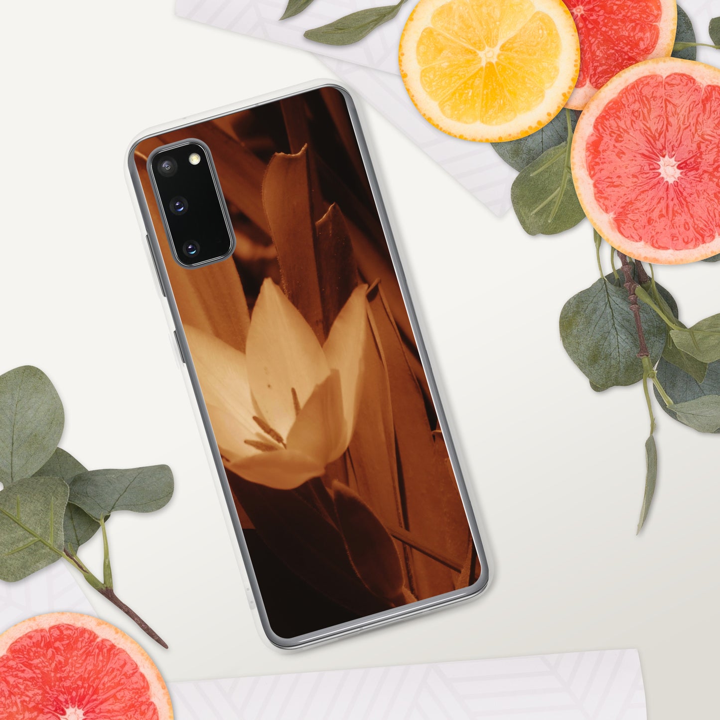 Clear Case for Samsung® - Sepia Opened Tulip