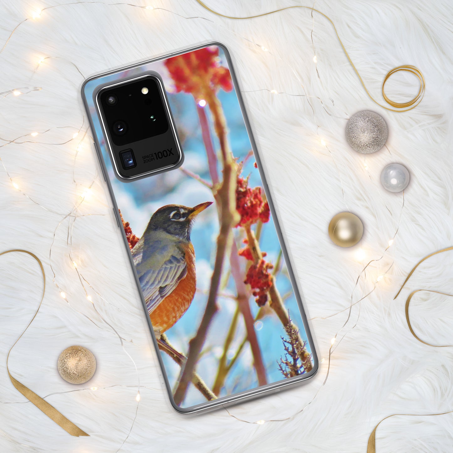 Étui transparent pour Samsung® - Robin dans l'arbre Sumac