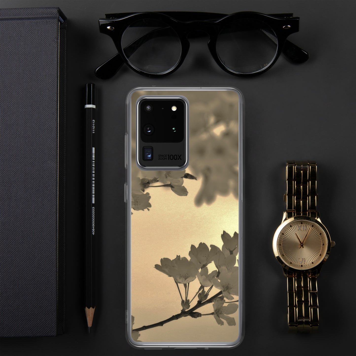 Clear Case for Samsung® - Sepia Cherry Blossoms