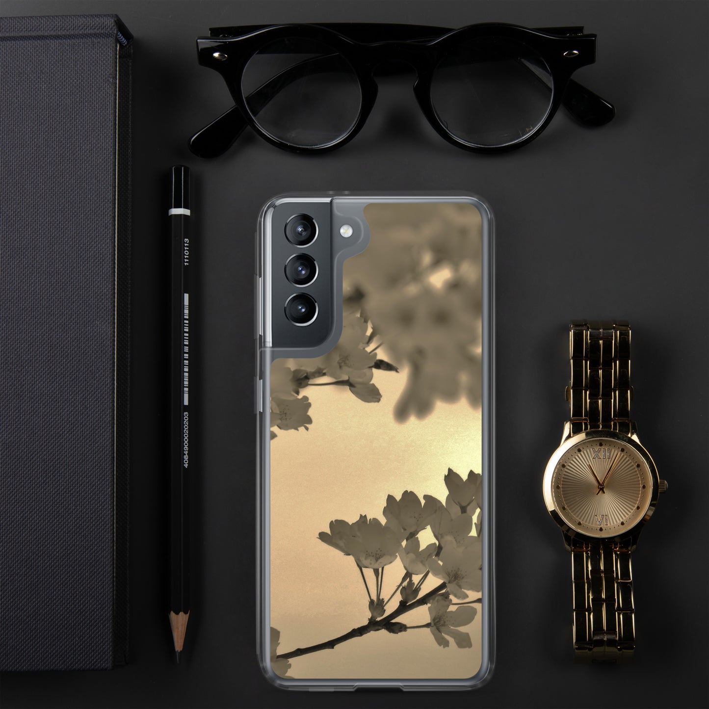 Clear Case for Samsung® - Sepia Cherry Blossoms