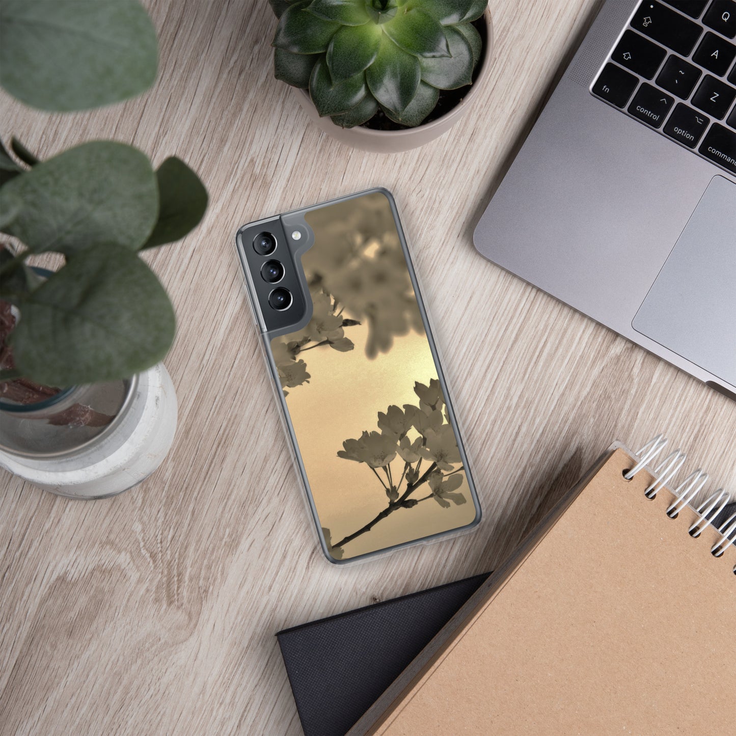 Clear Case for Samsung® - Sepia Cherry Blossoms