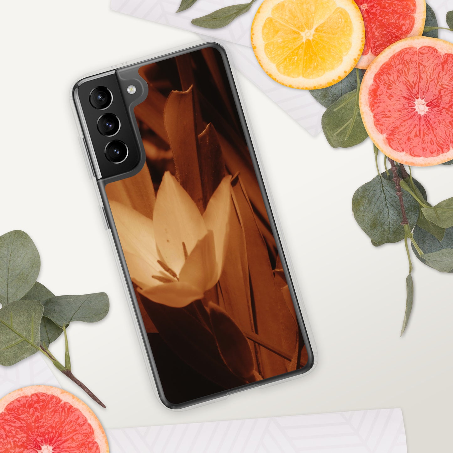 Clear Case for Samsung® - Sepia Opened Tulip