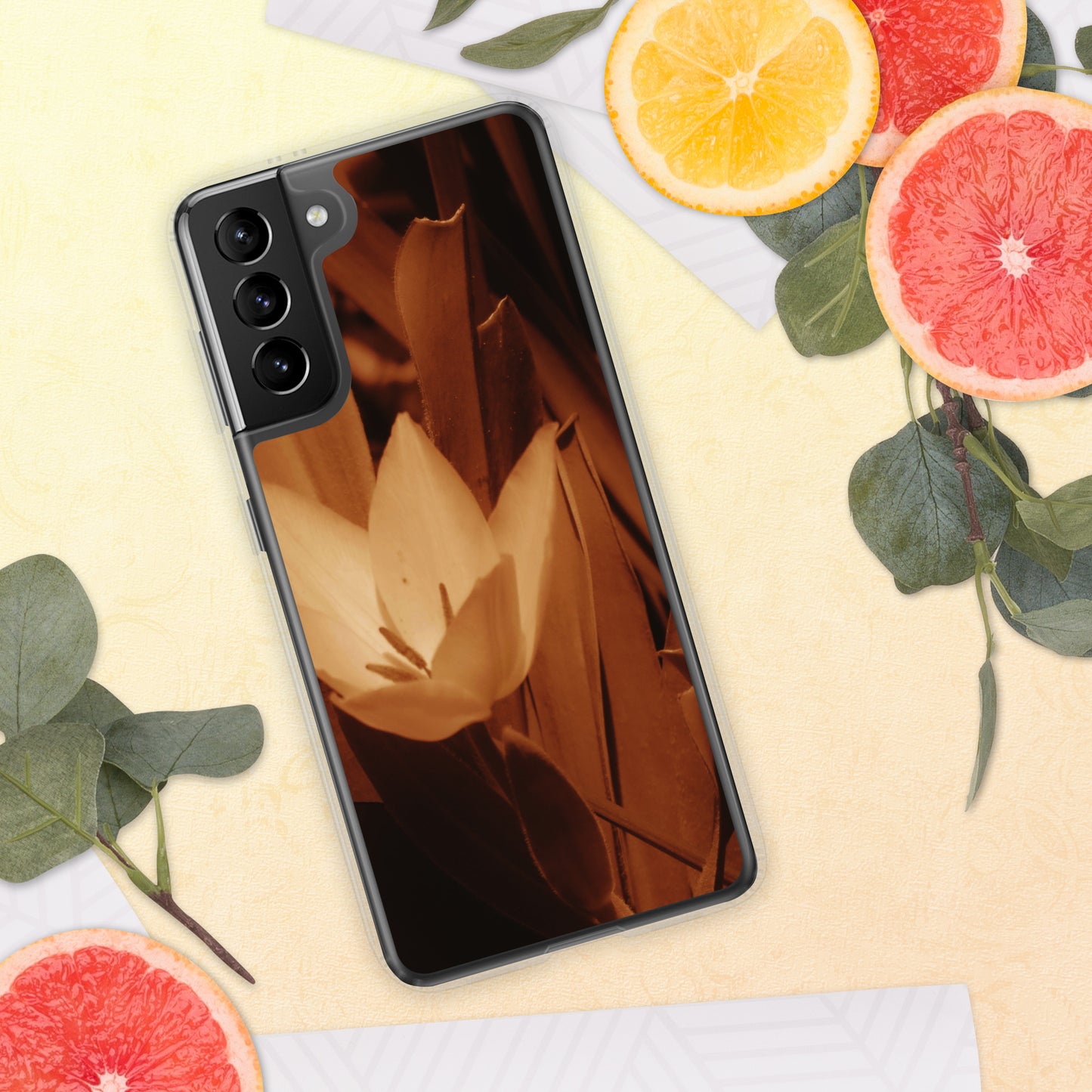 Clear Case for Samsung® - Sepia Opened Tulip