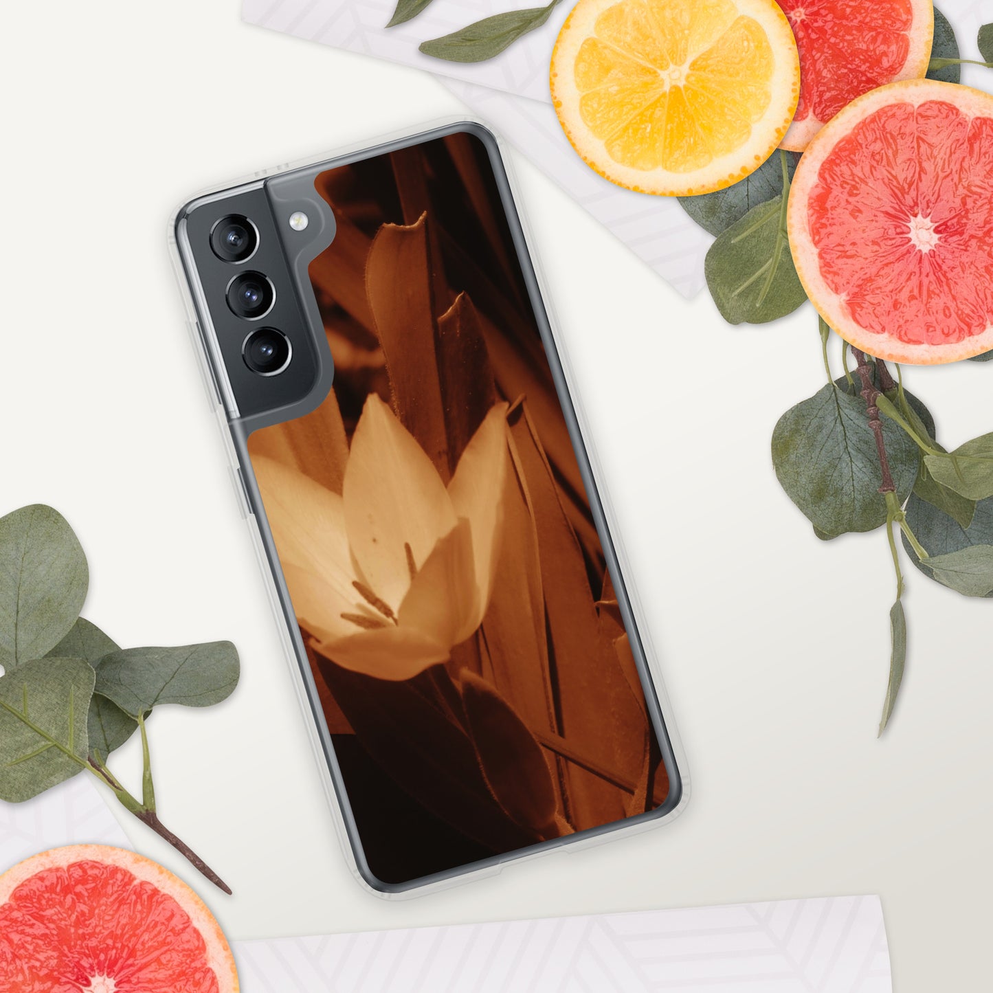 Clear Case for Samsung® - Sepia Opened Tulip