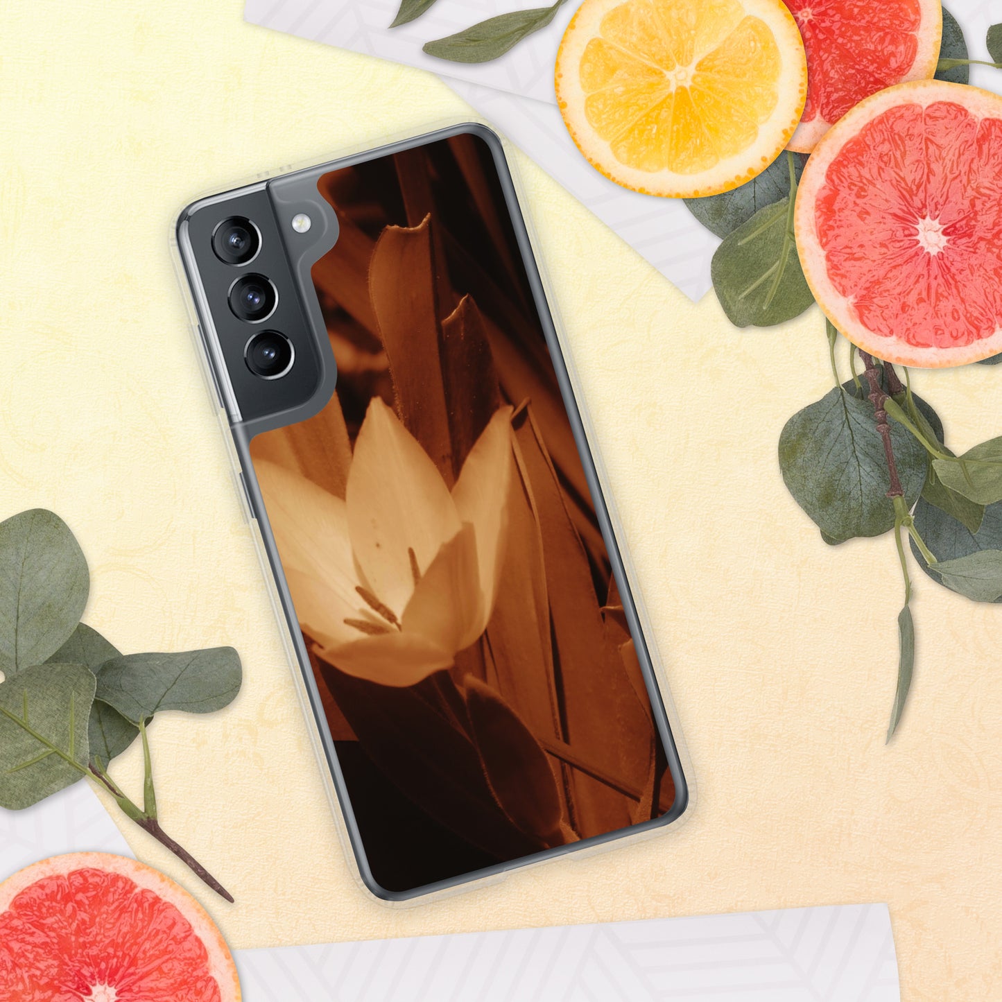 Clear Case for Samsung® - Sepia Opened Tulip