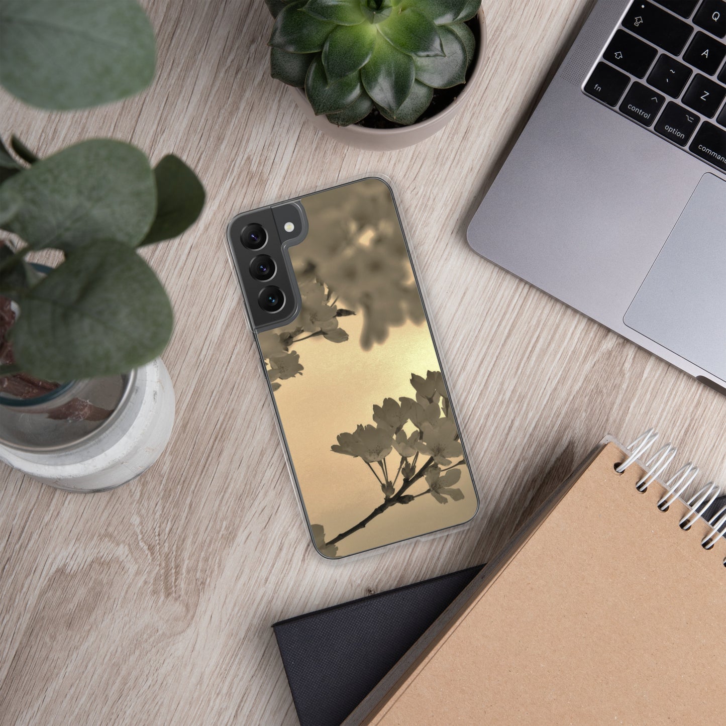 Clear Case for Samsung® - Sepia Cherry Blossoms