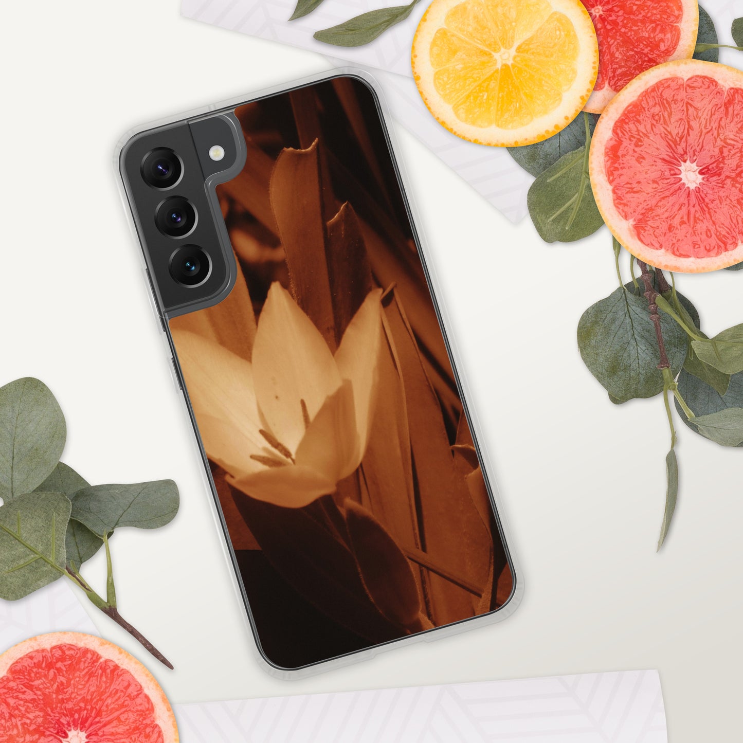 Clear Case for Samsung® - Sepia Opened Tulip