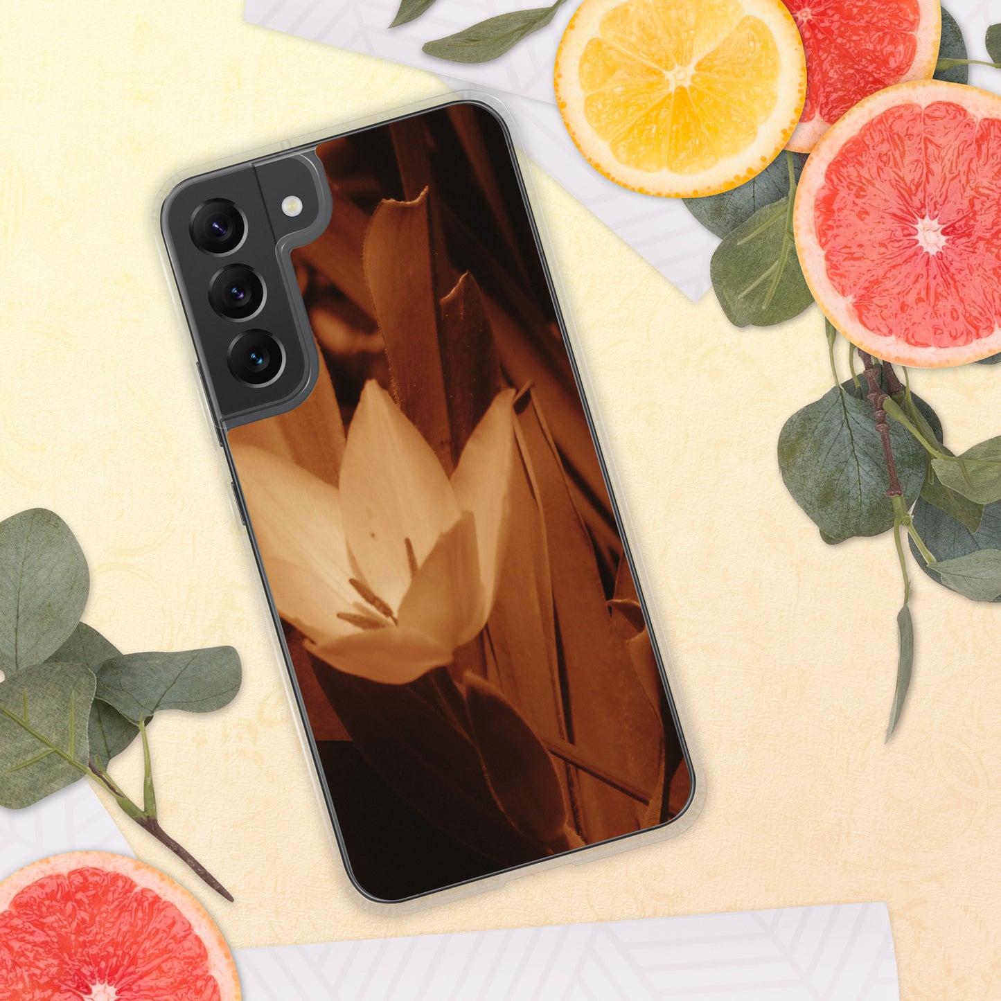 Clear Case for Samsung® - Sepia Opened Tulip