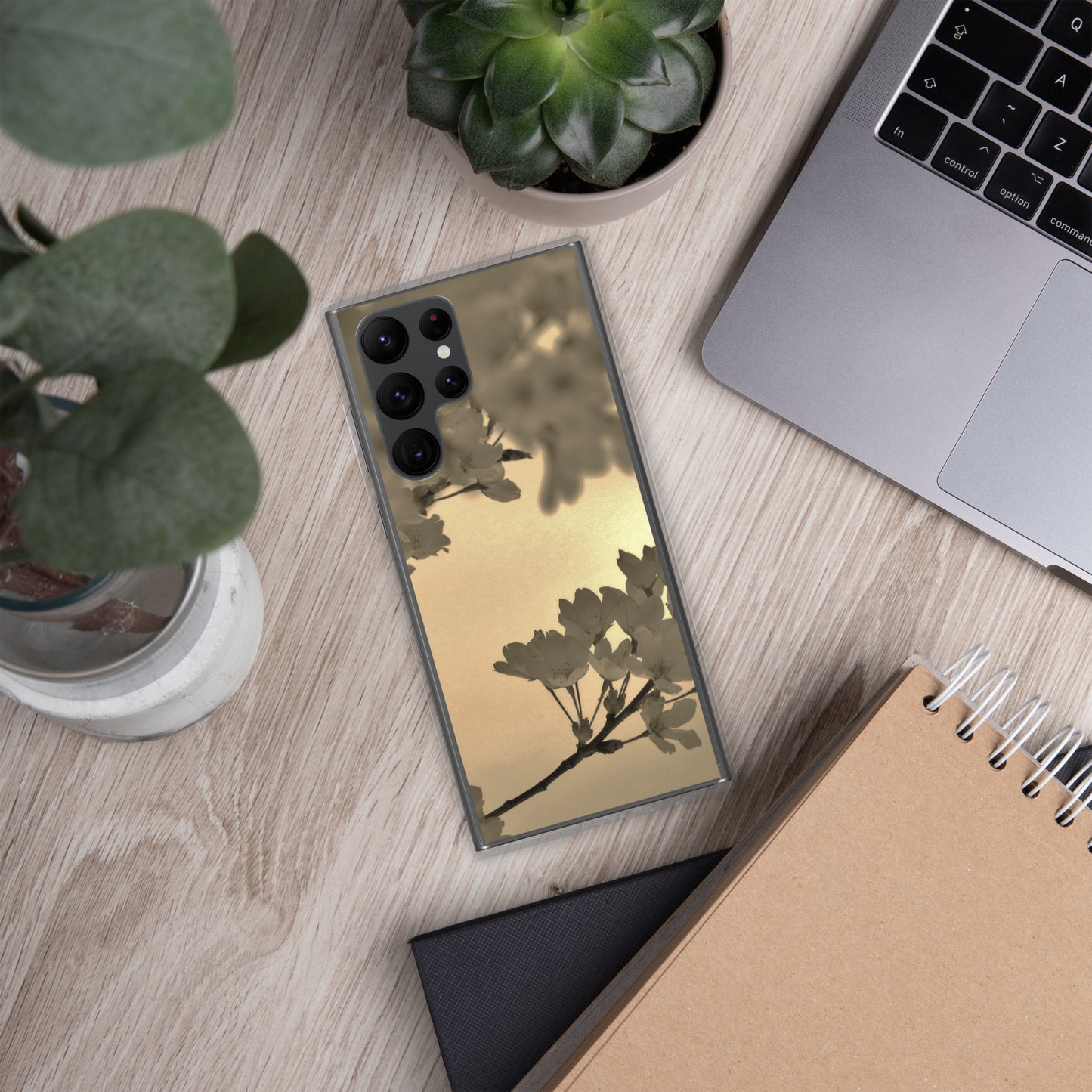 Clear Case for Samsung® - Sepia Cherry Blossoms
