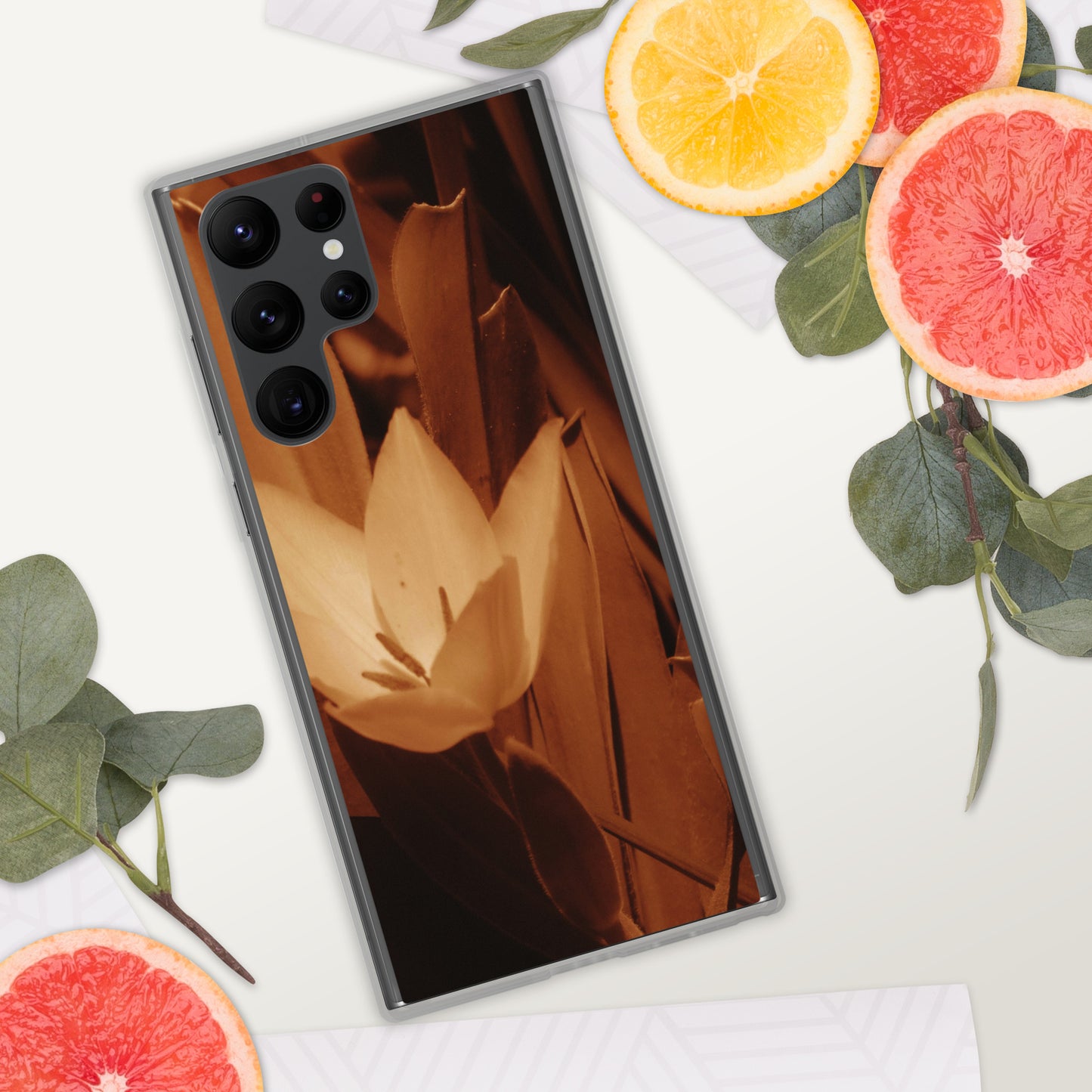 Clear Case for Samsung® - Sepia Opened Tulip