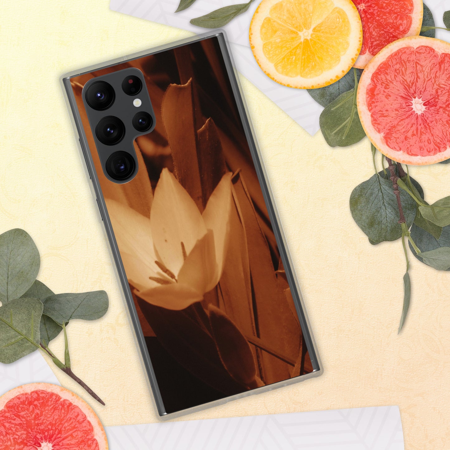 Clear Case for Samsung® - Sepia Opened Tulip