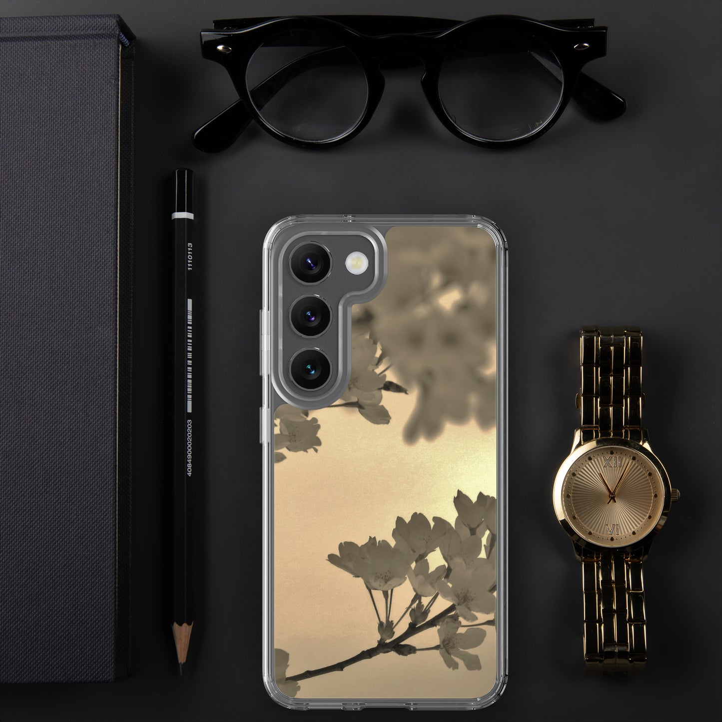 Clear Case for Samsung® - Sepia Cherry Blossoms
