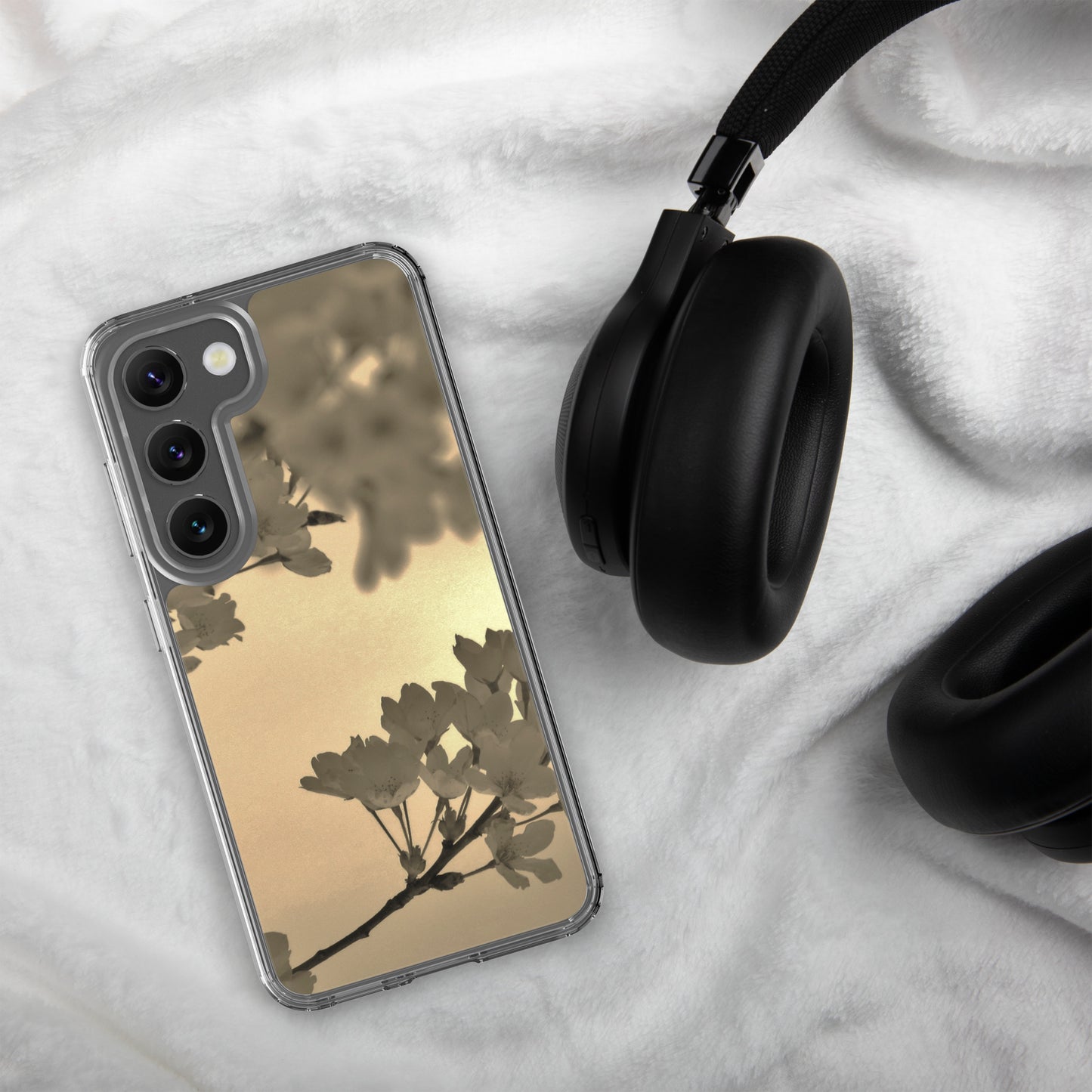Clear Case for Samsung® - Sepia Cherry Blossoms