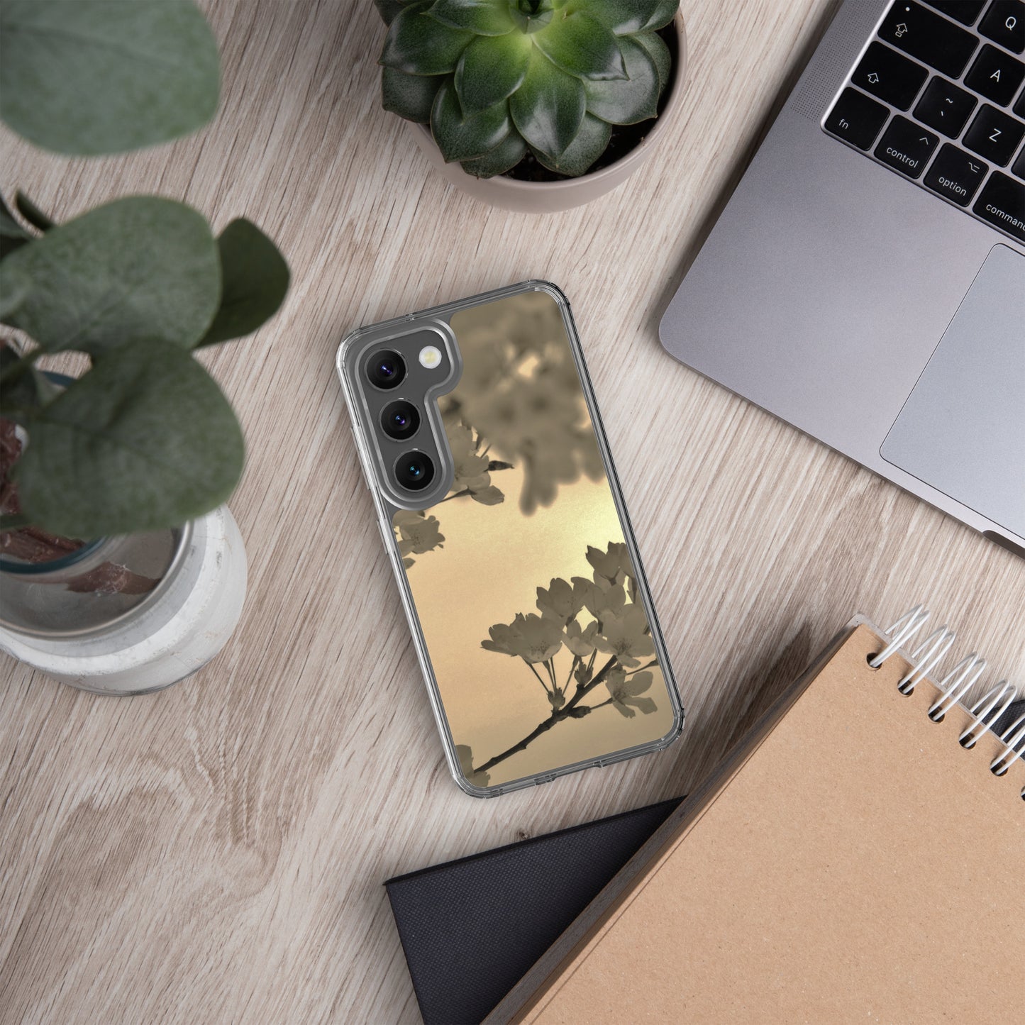 Clear Case for Samsung® - Sepia Cherry Blossoms