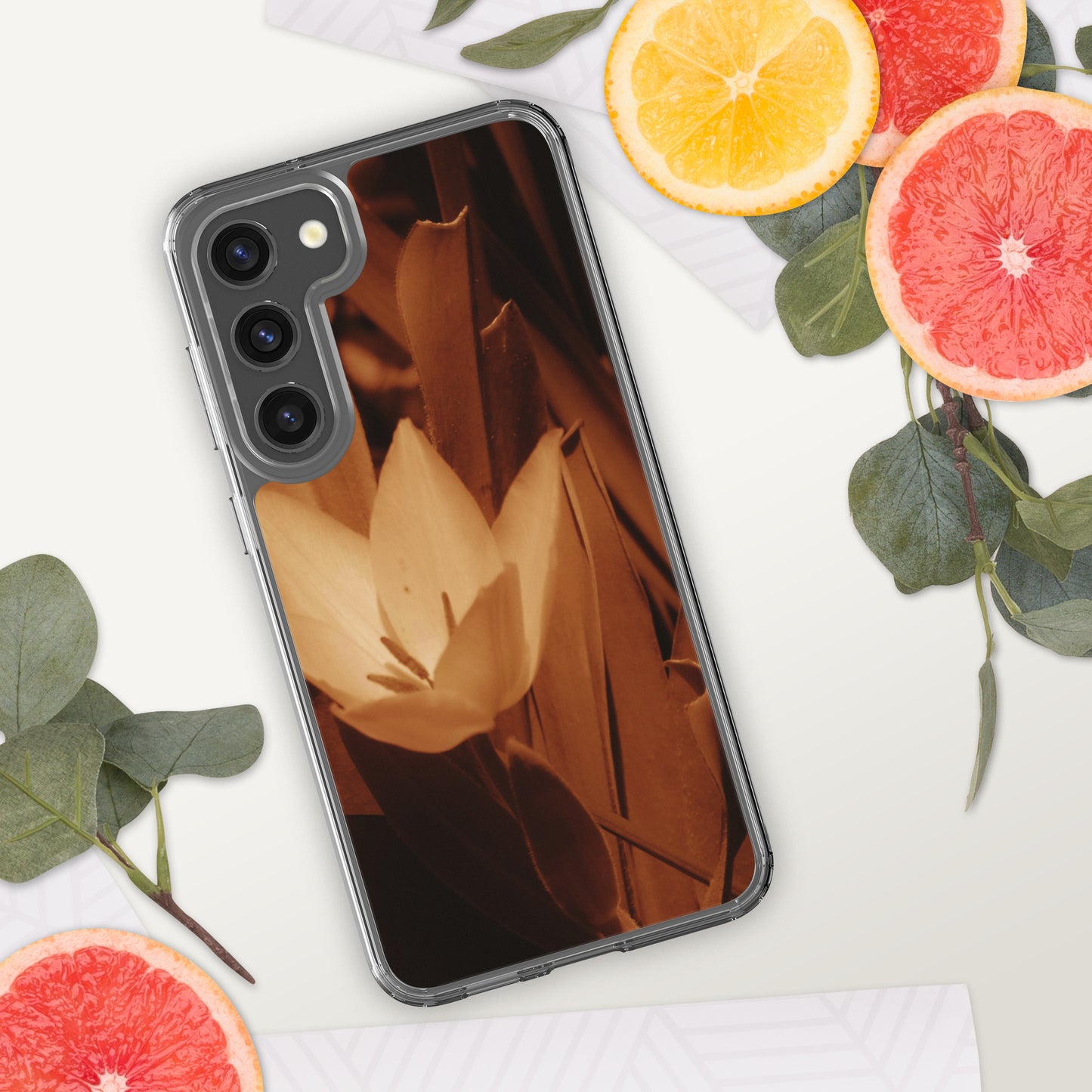 Clear Case for Samsung® - Sepia Opened Tulip