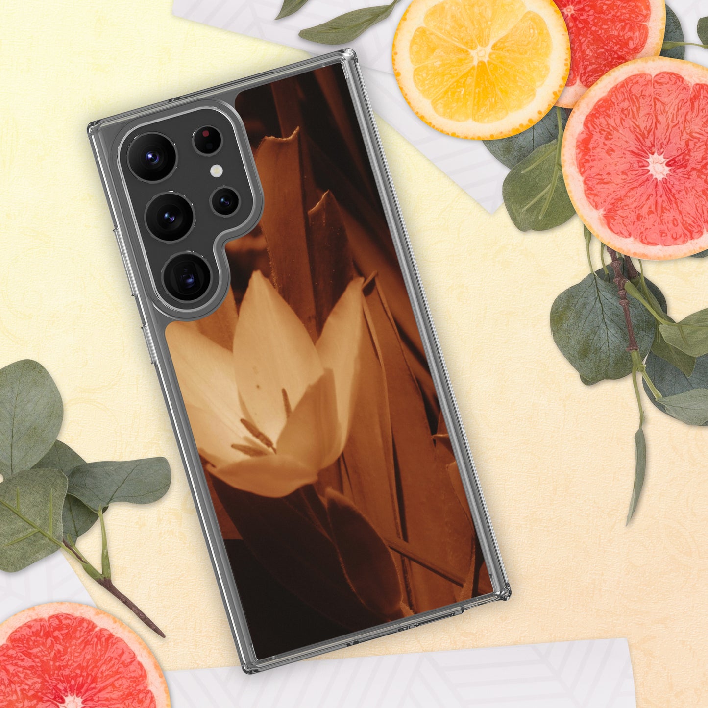 Clear Case for Samsung® - Sepia Opened Tulip