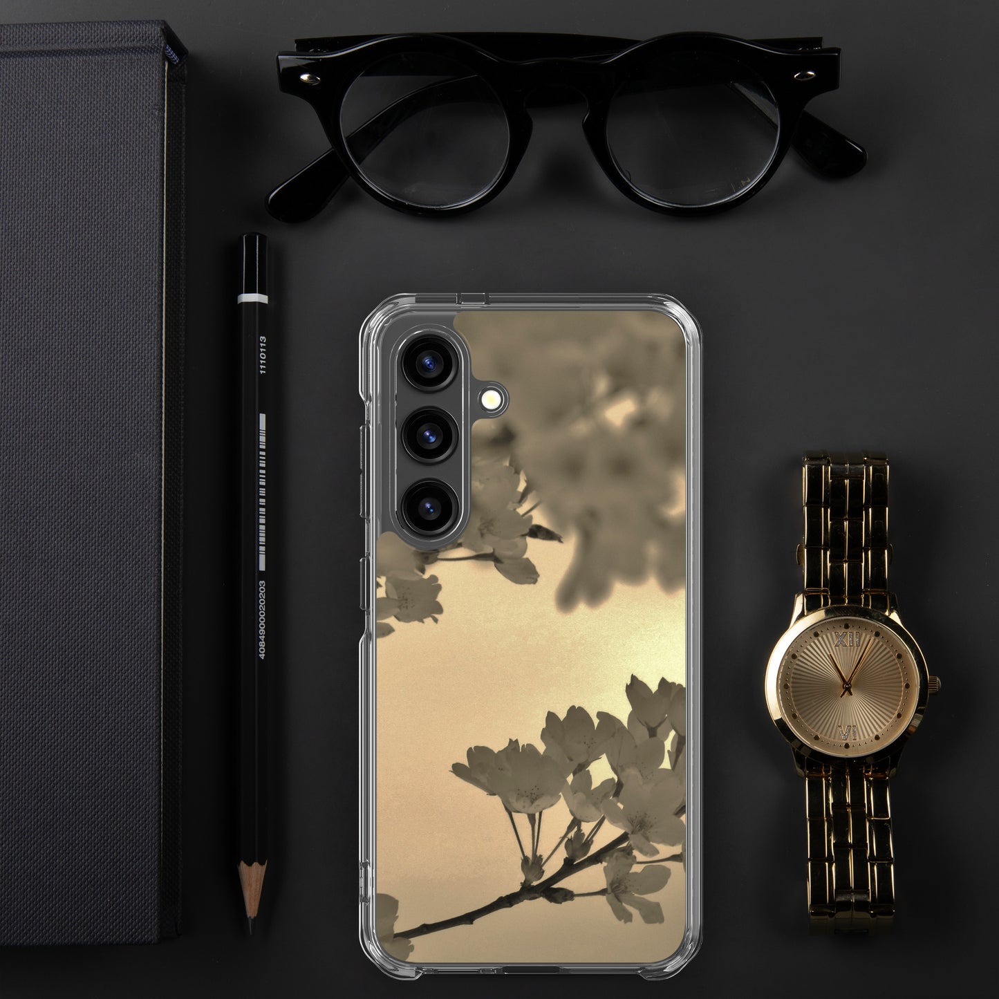 Clear Case for Samsung® - Sepia Cherry Blossoms