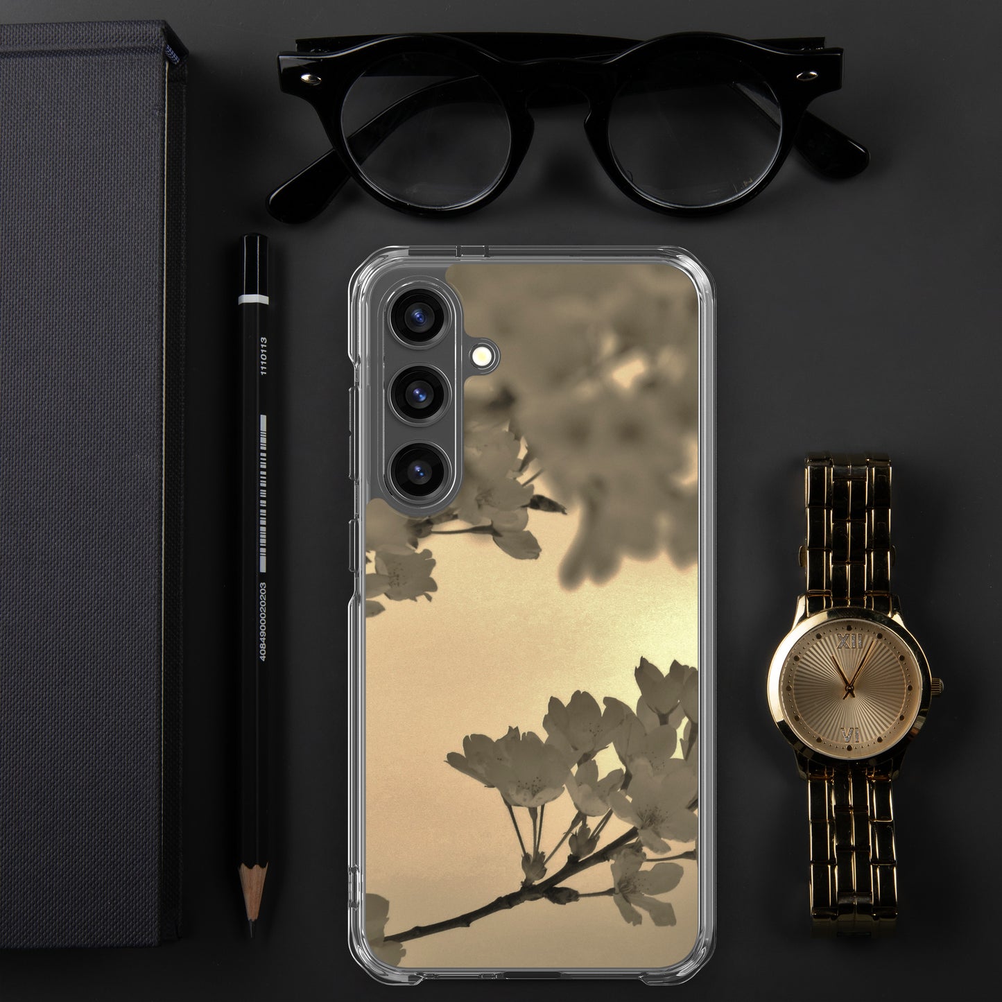 Clear Case for Samsung® - Sepia Cherry Blossoms