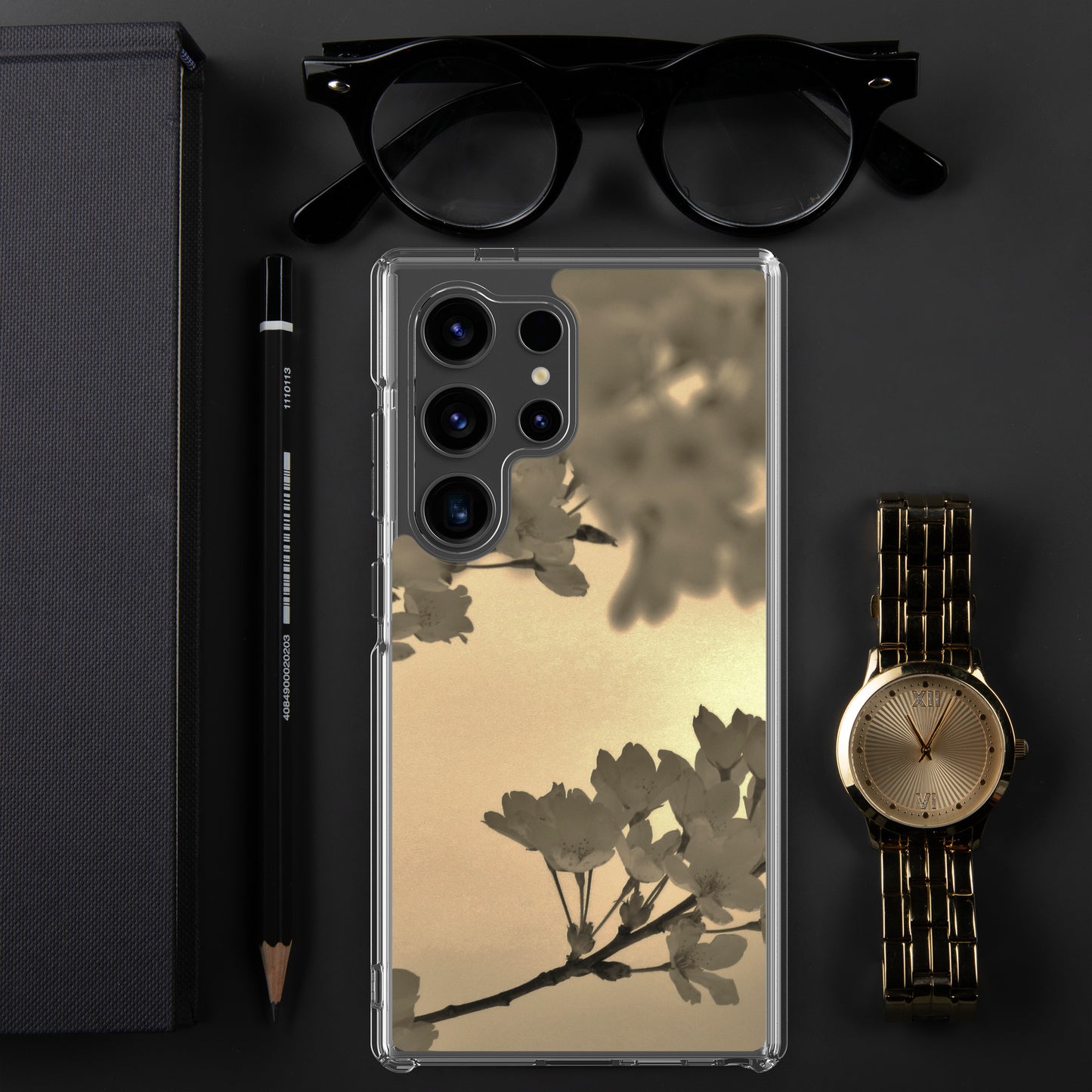 Clear Case for Samsung® - Sepia Cherry Blossoms