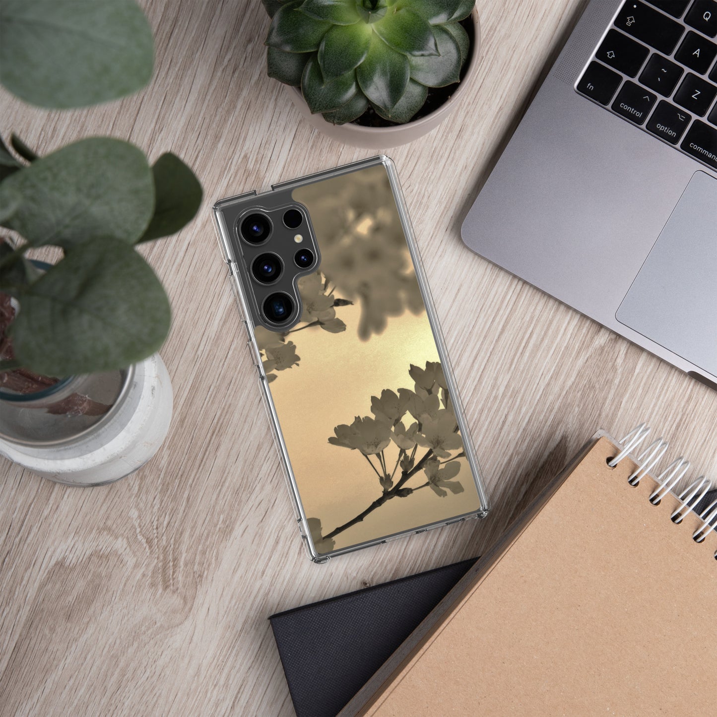 Clear Case for Samsung® - Sepia Cherry Blossoms