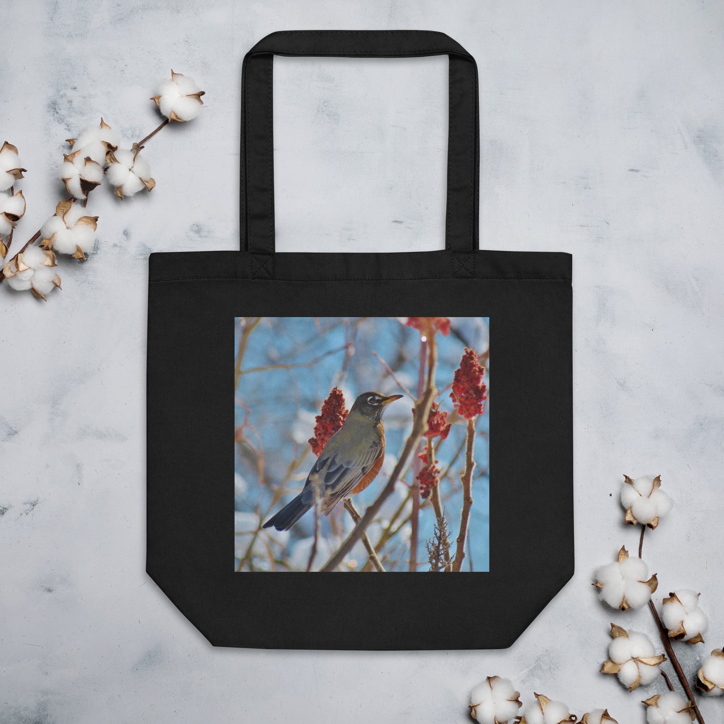 Eco Tote Bag- Robin in Sumac Tree