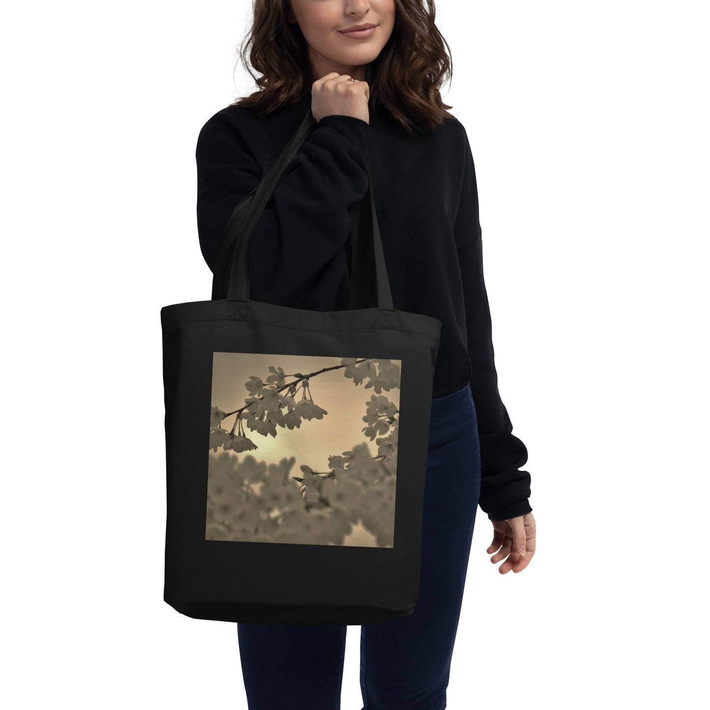Eco Tote Bag - Sepia Cherry Blossoms