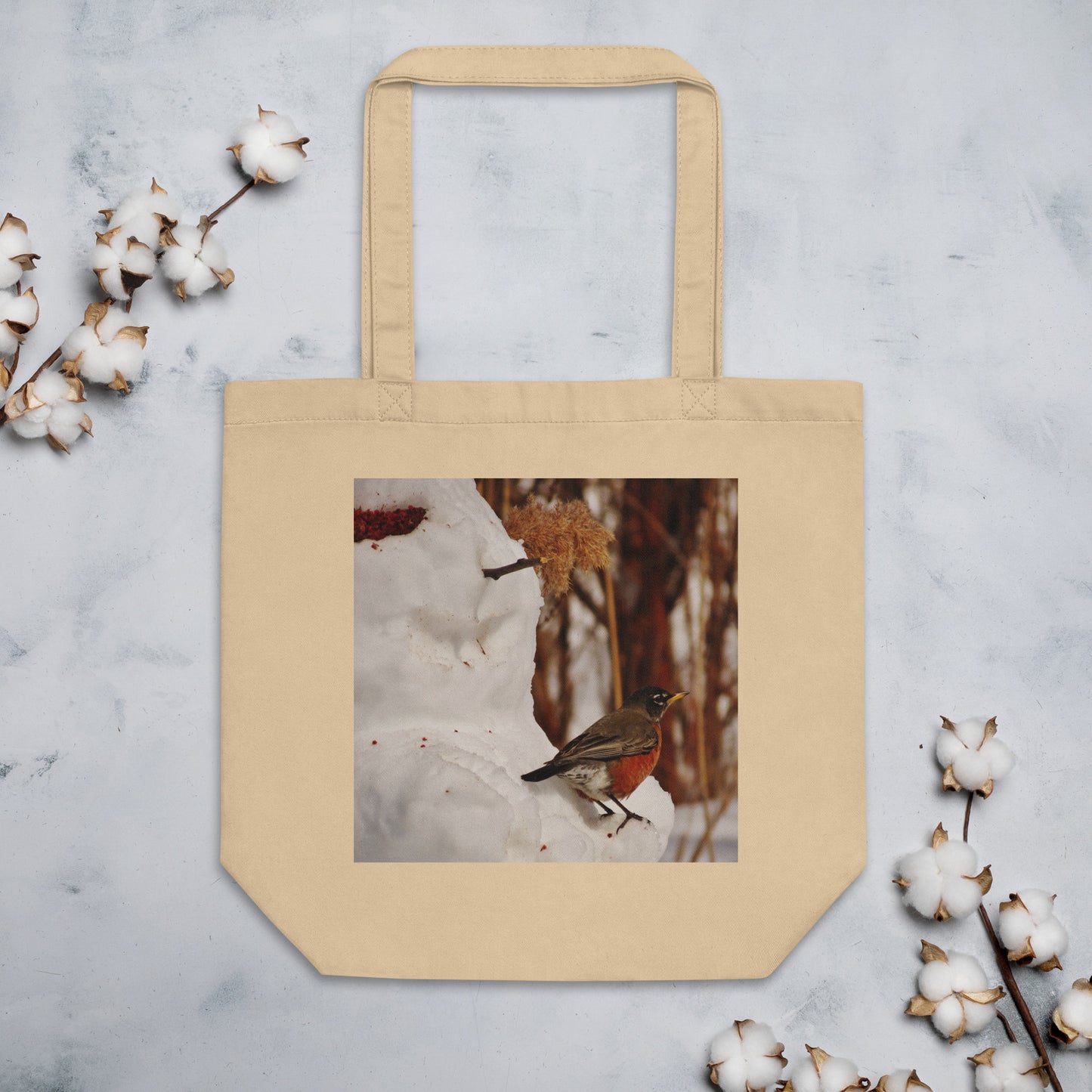 Eco Tote Bag- Snowman & Robin