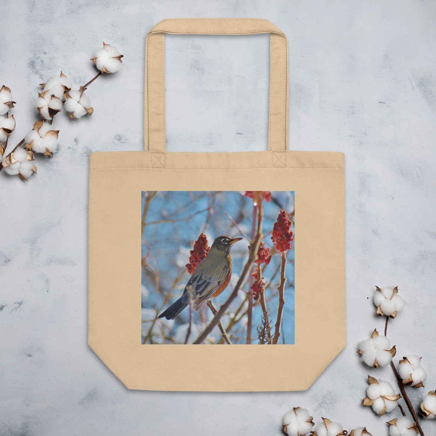 Eco Tote Bag- Robin in Sumac Tree