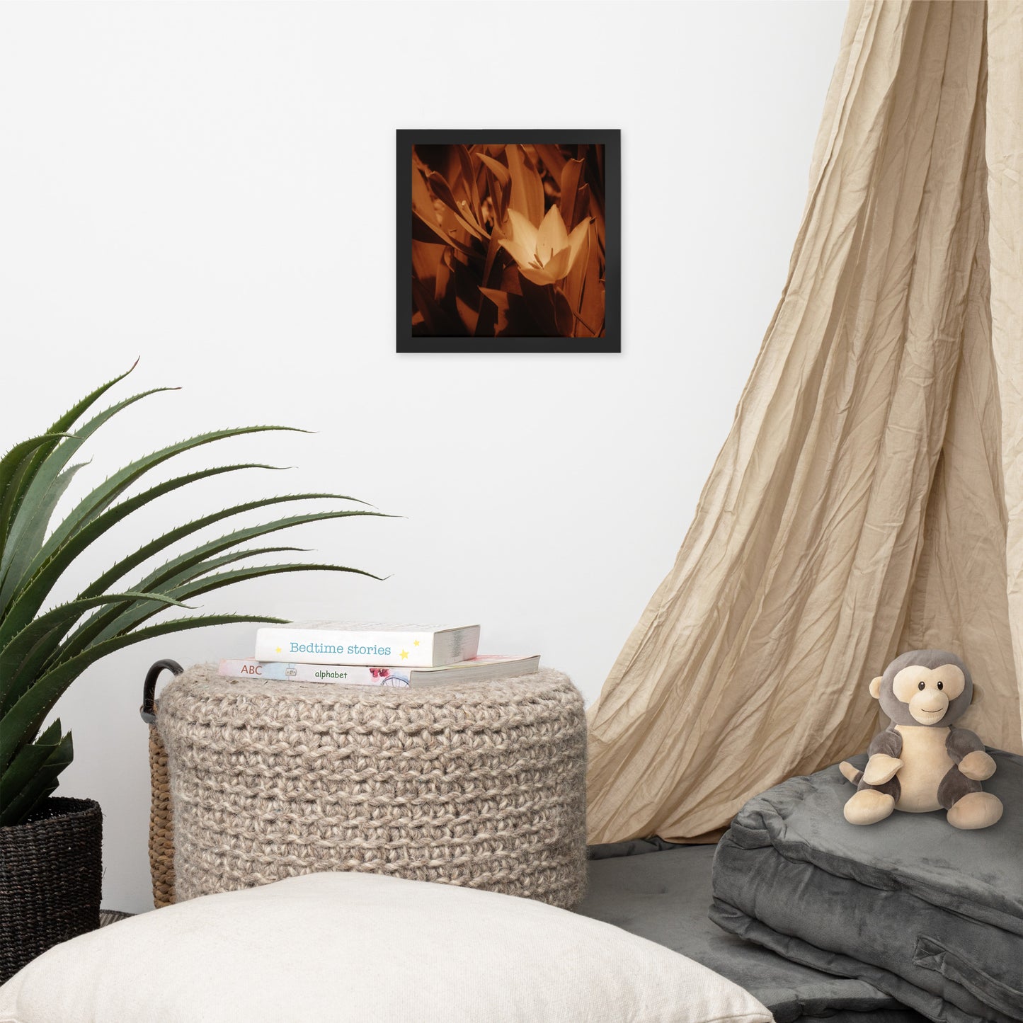 Framed poster - Sepia Opened Tulip