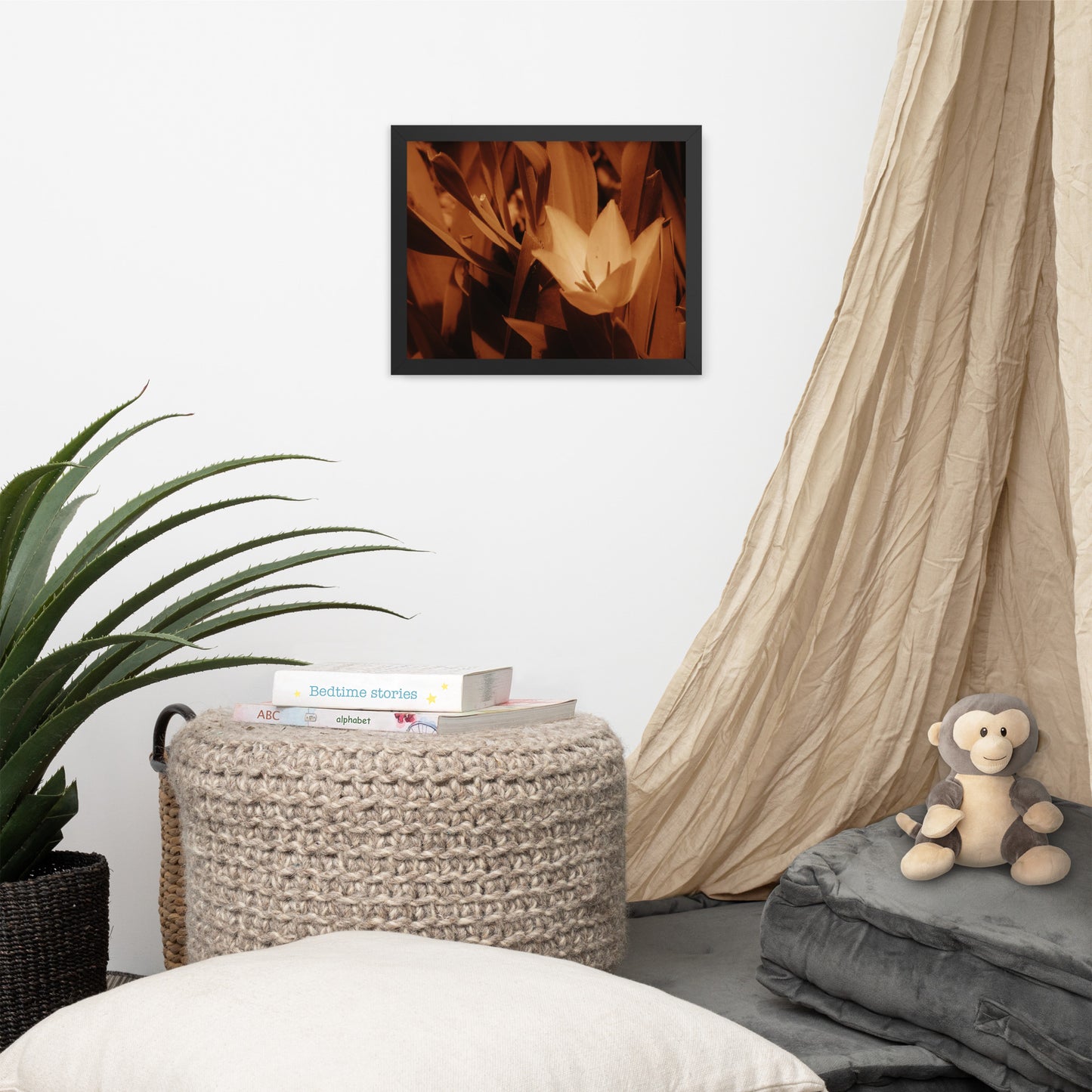 Framed poster - Sepia Opened Tulip