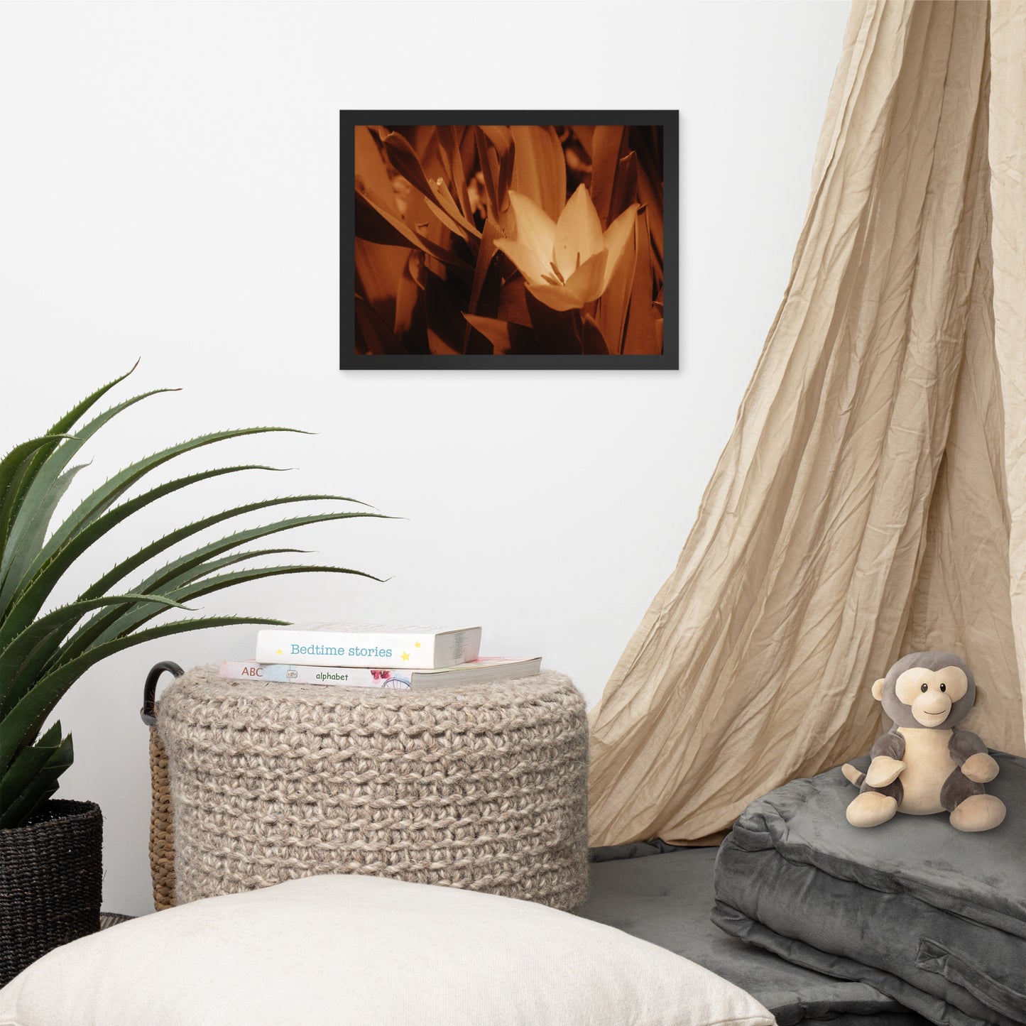 Framed poster - Sepia Opened Tulip