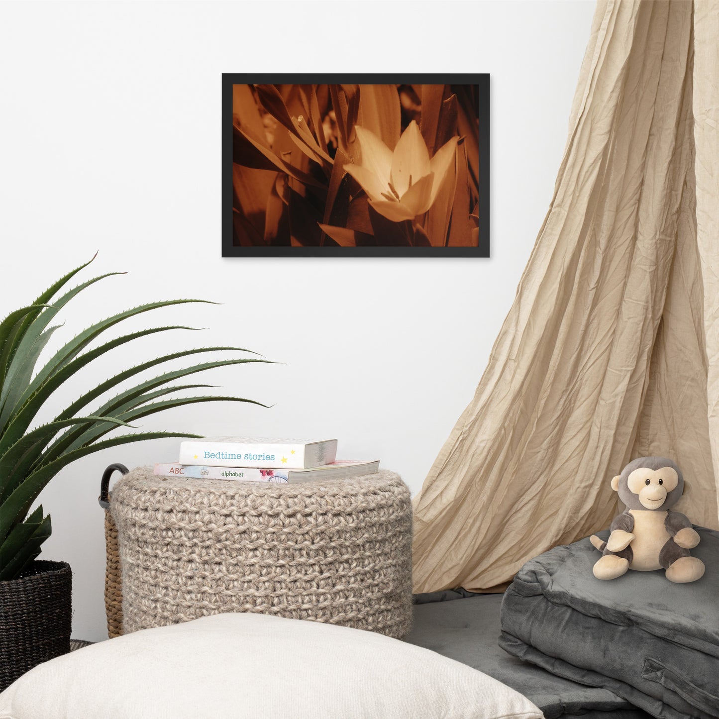 Framed poster - Sepia Opened Tulip
