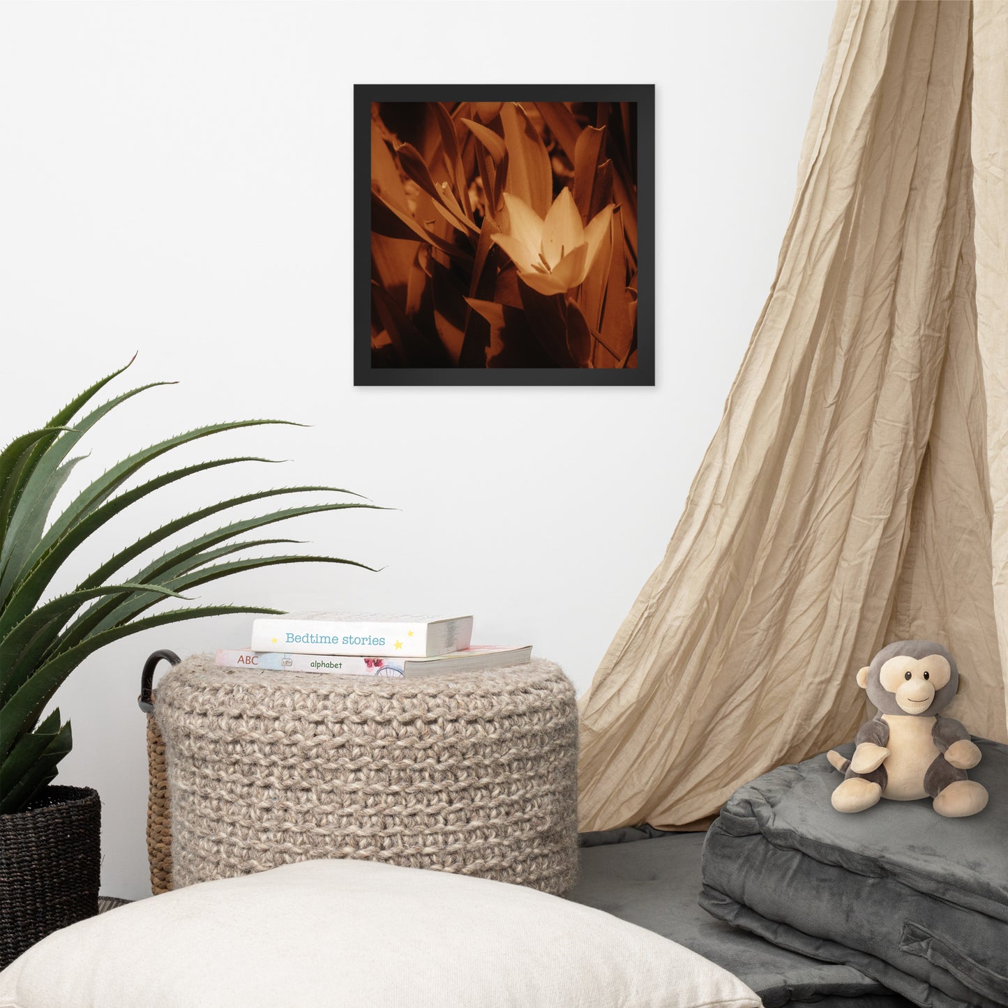 Framed poster - Sepia Opened Tulip
