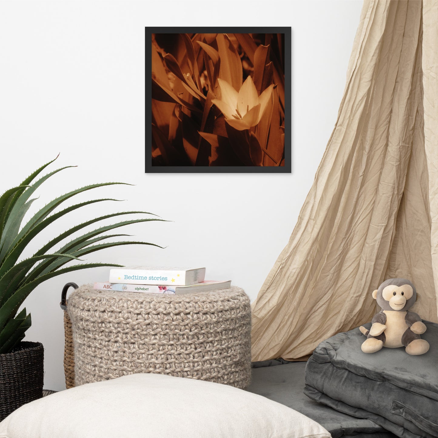 Framed poster - Sepia Opened Tulip