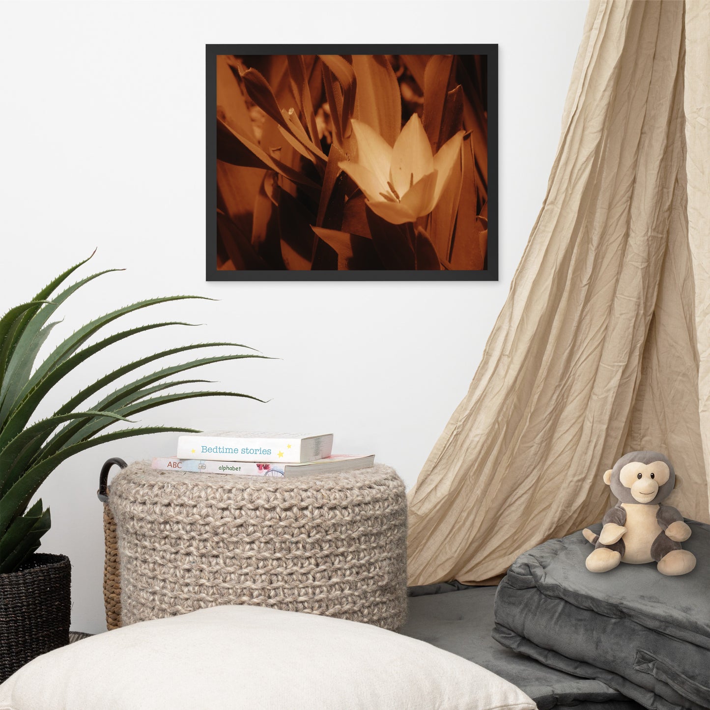 Framed poster - Sepia Opened Tulip