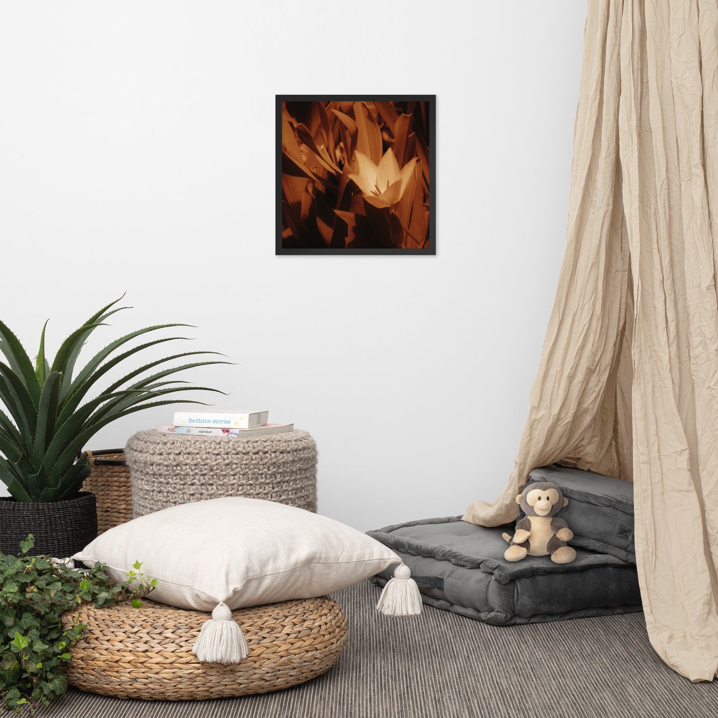 Framed poster - Sepia Opened Tulip