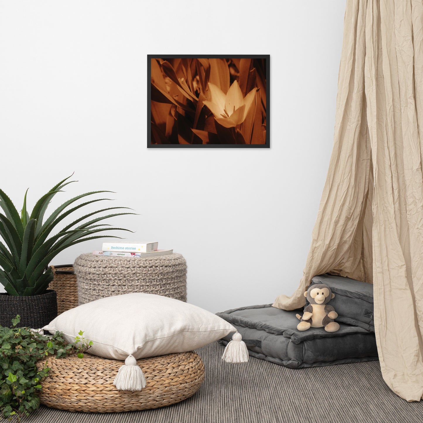 Framed poster - Sepia Opened Tulip