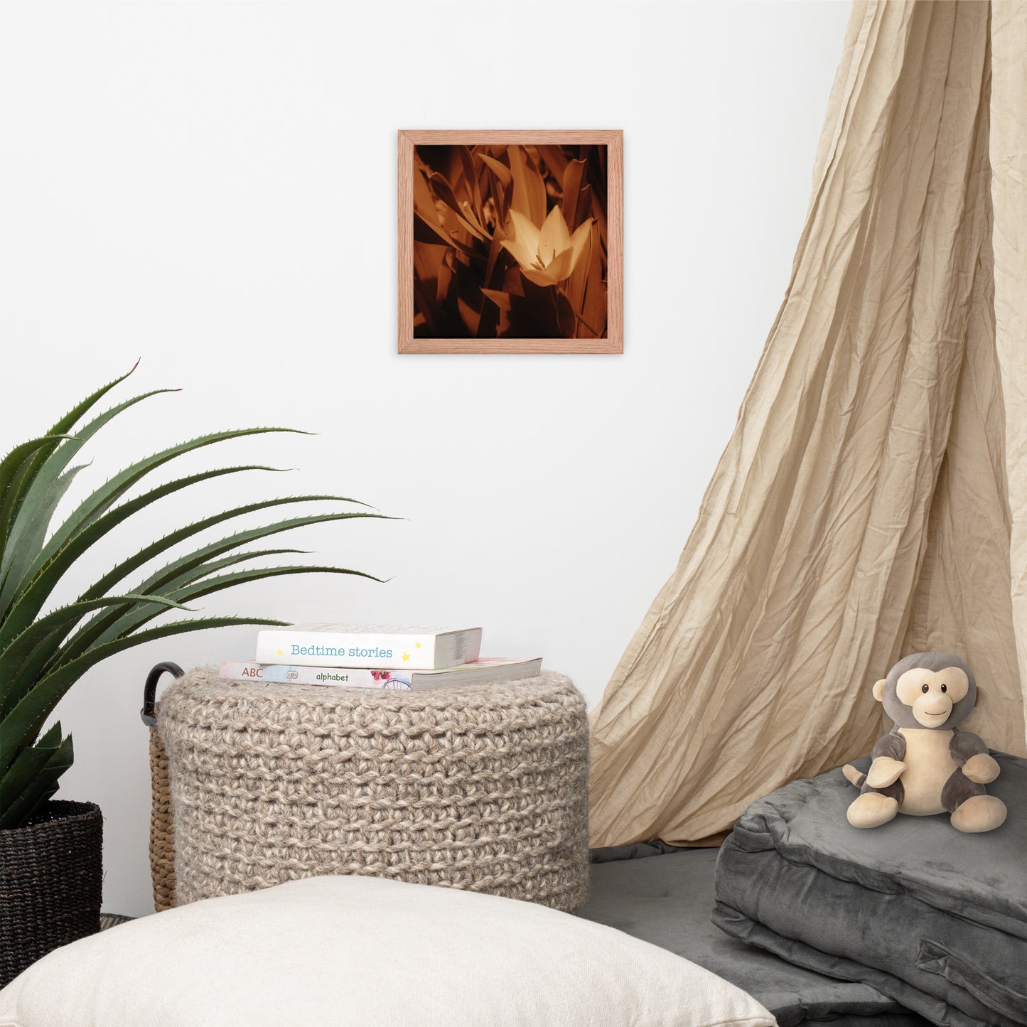 Framed poster - Sepia Opened Tulip