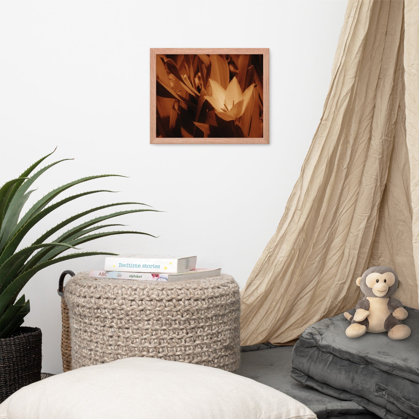 Framed poster - Sepia Opened Tulip