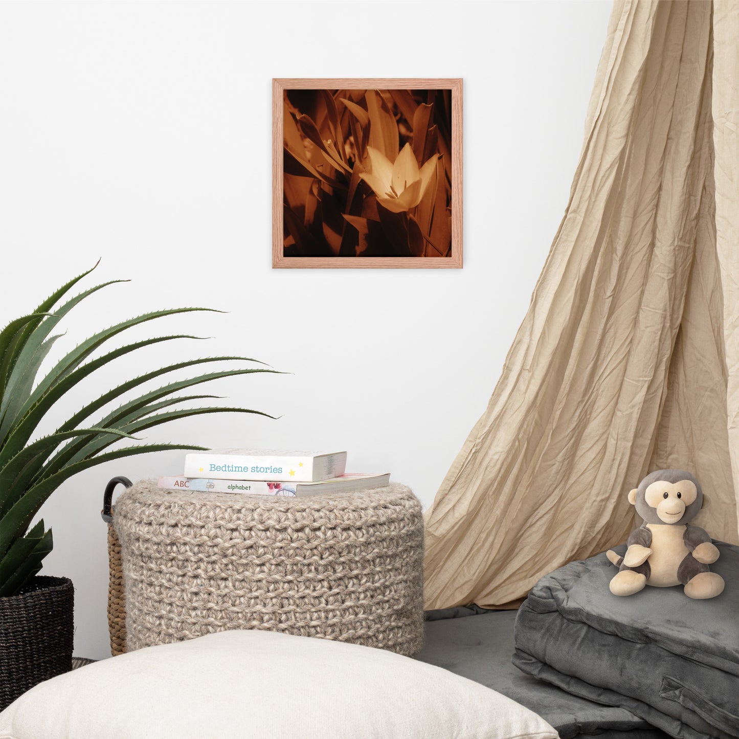 Framed poster - Sepia Opened Tulip