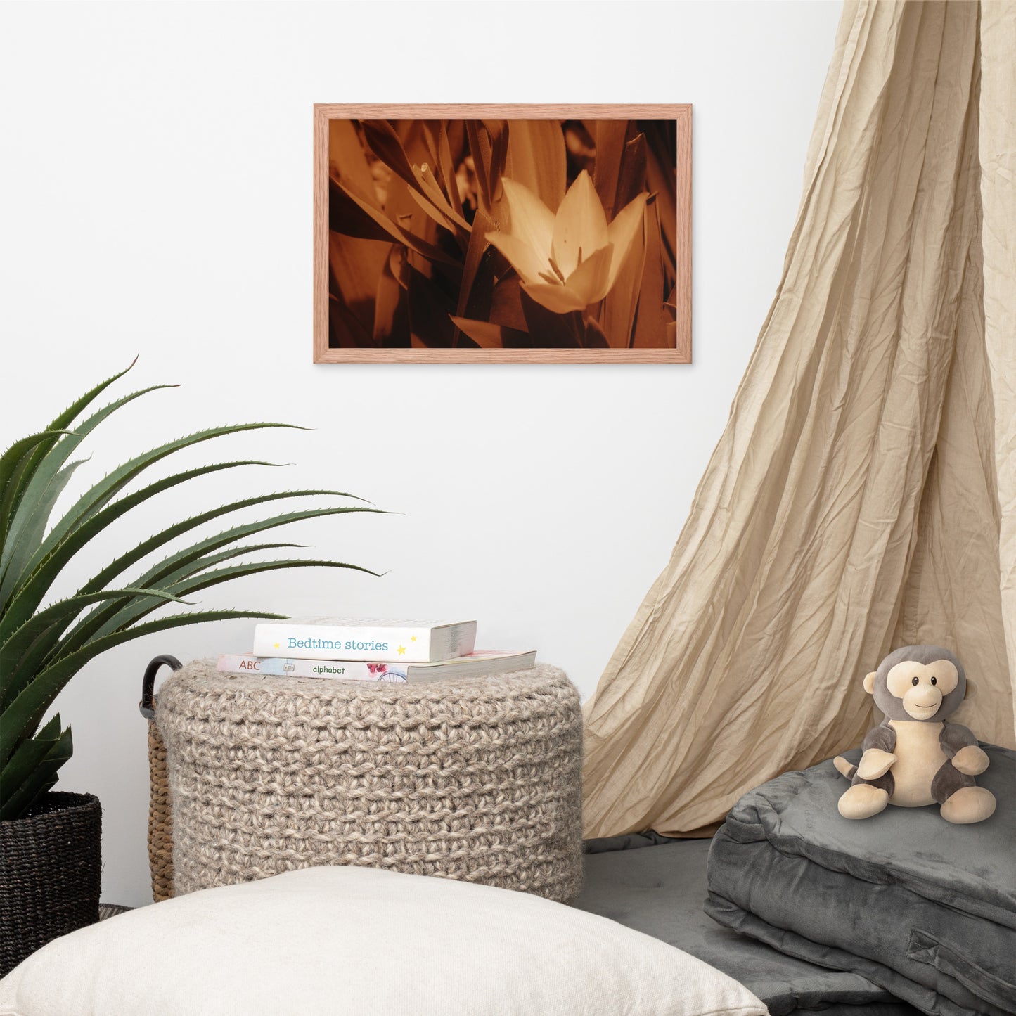 Framed poster - Sepia Opened Tulip