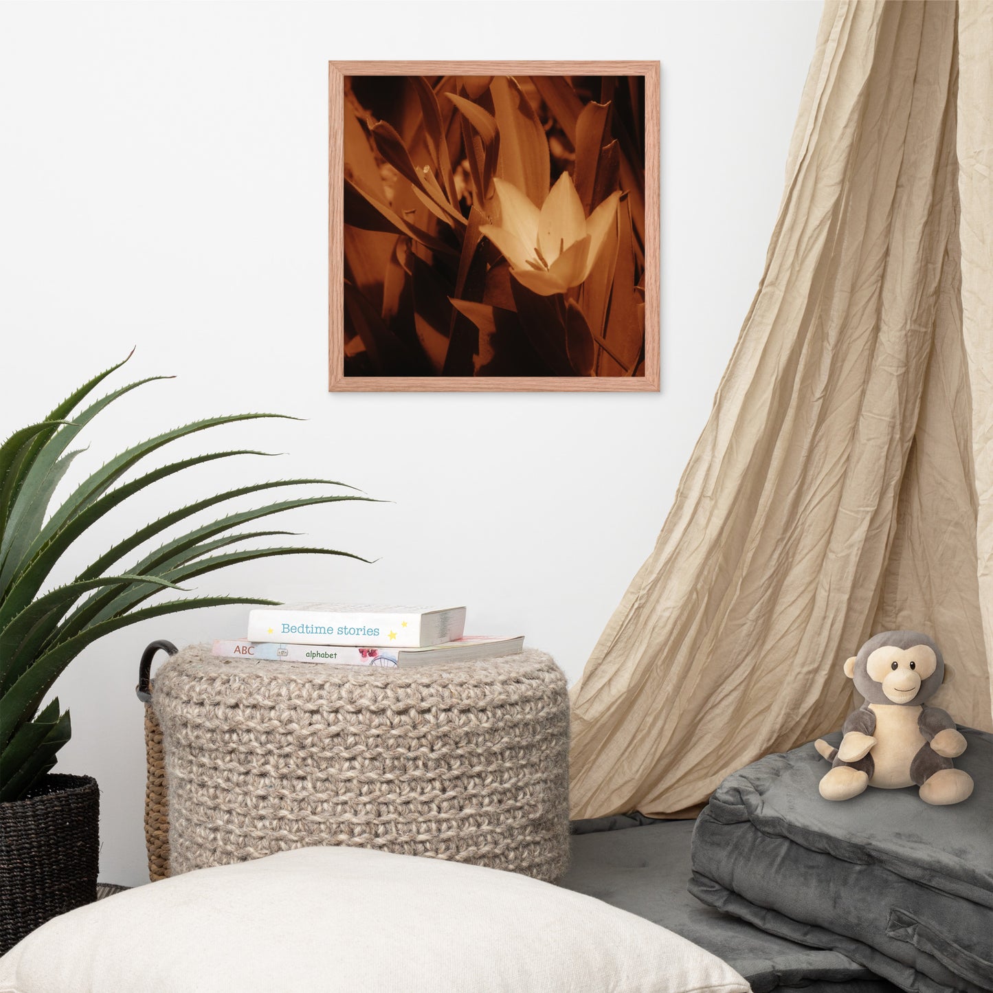 Framed poster - Sepia Opened Tulip