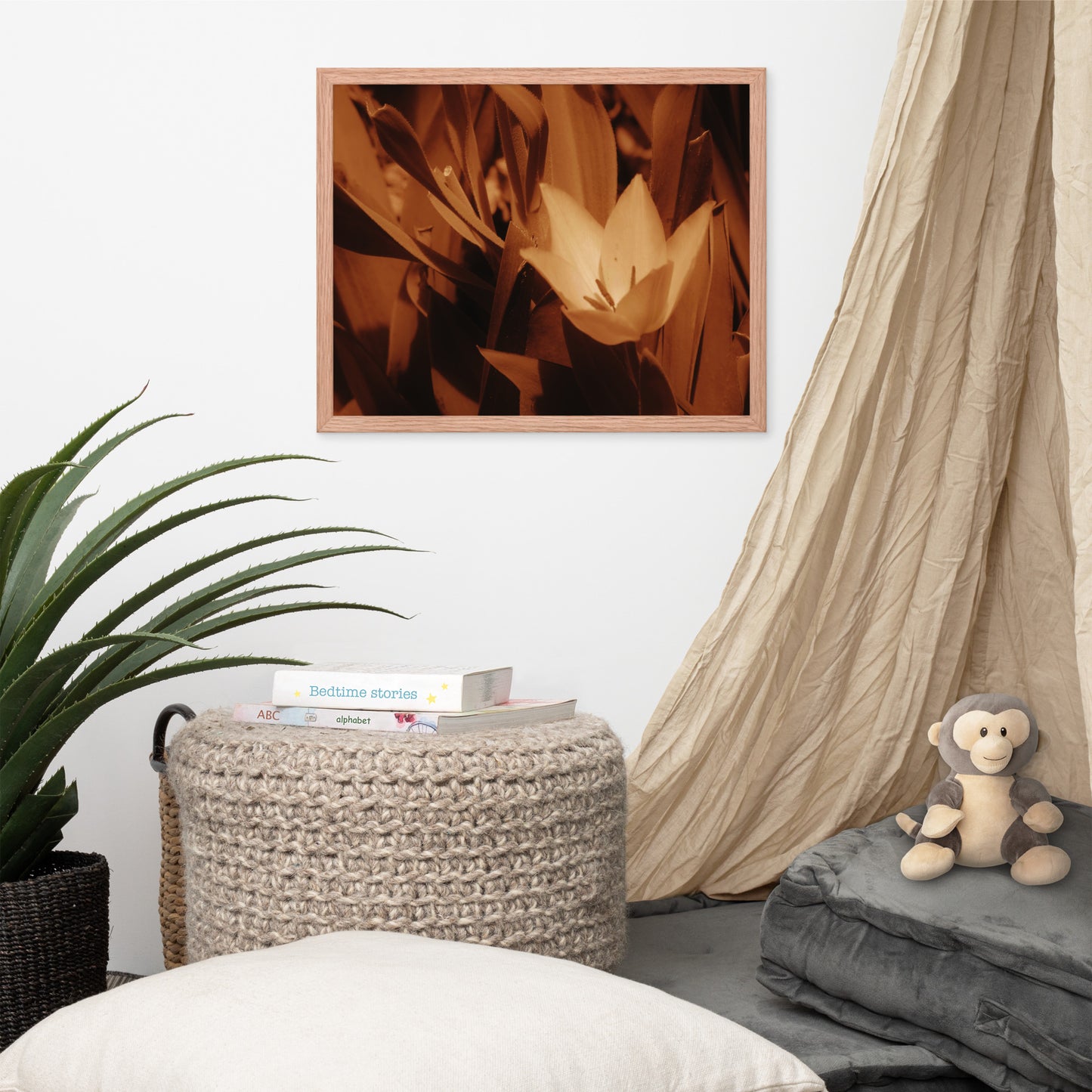 Framed poster - Sepia Opened Tulip