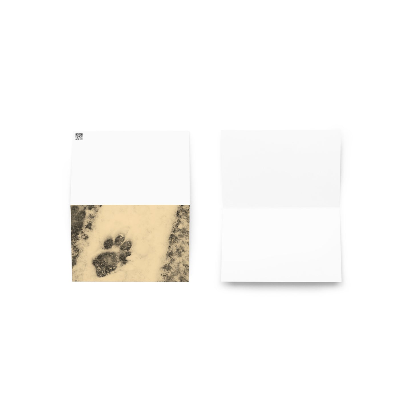 Carte de vœux - Empreinte de patte enneigée