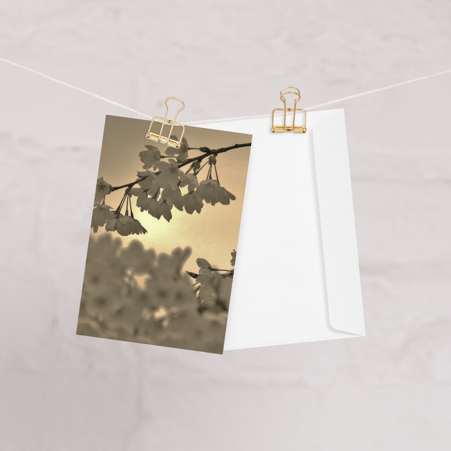 Greeting card - Sepia Cherry Blossoms