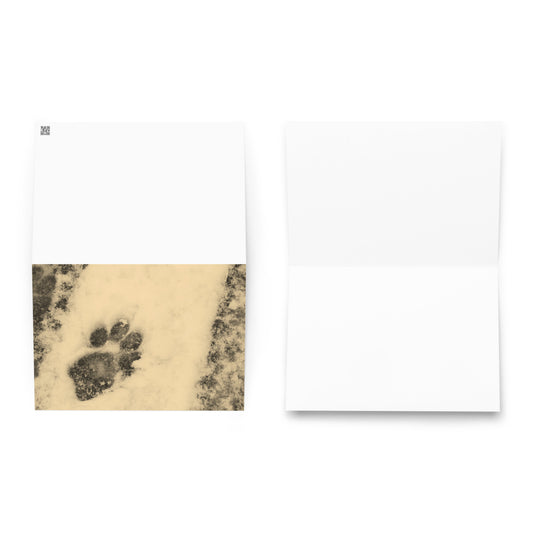 Carte de vœux - Empreinte de patte enneigée